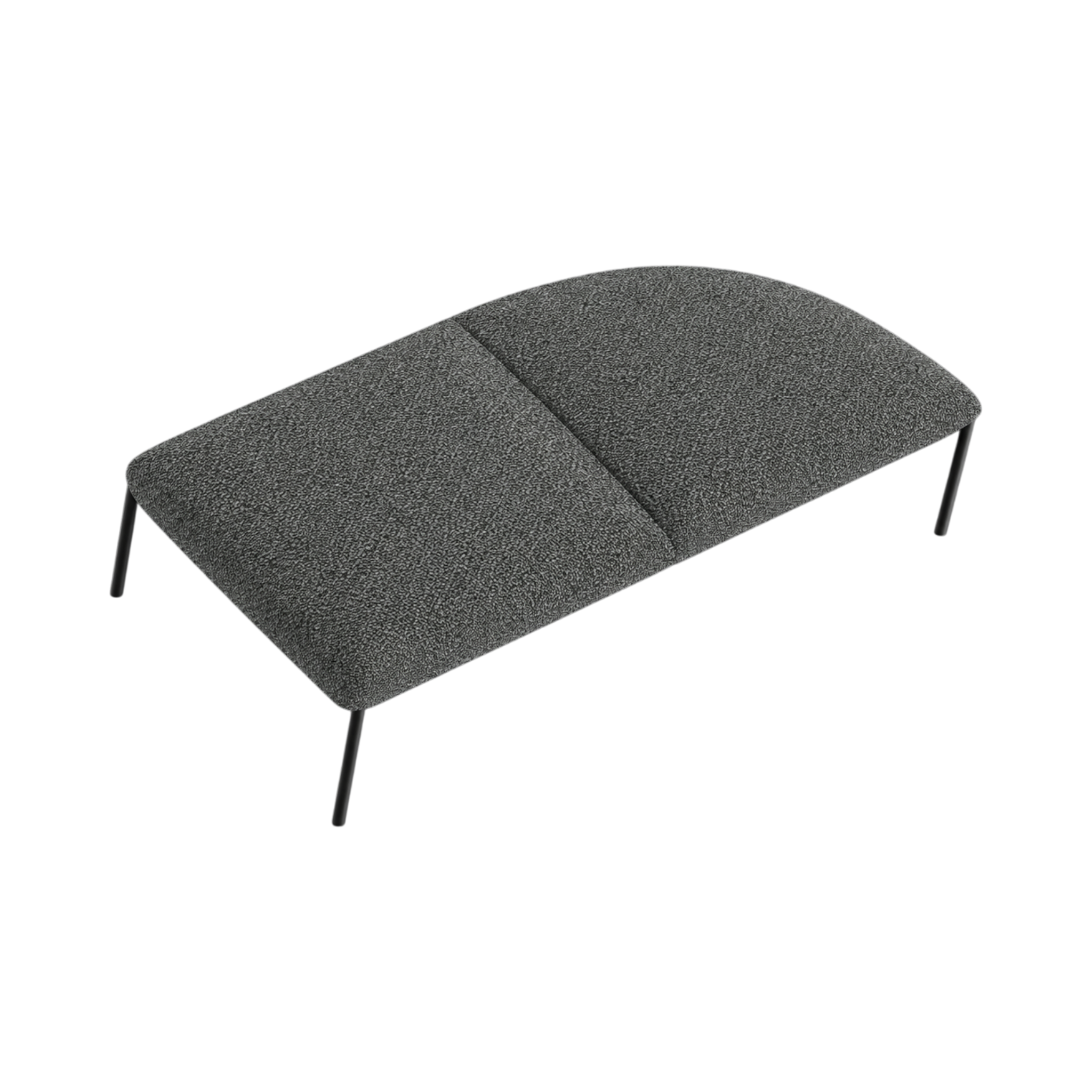 Arlo Right-Curve Two-Seat Bench – Grey
