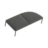 Arlo Right-Curve Two-Seat Bench – Grey