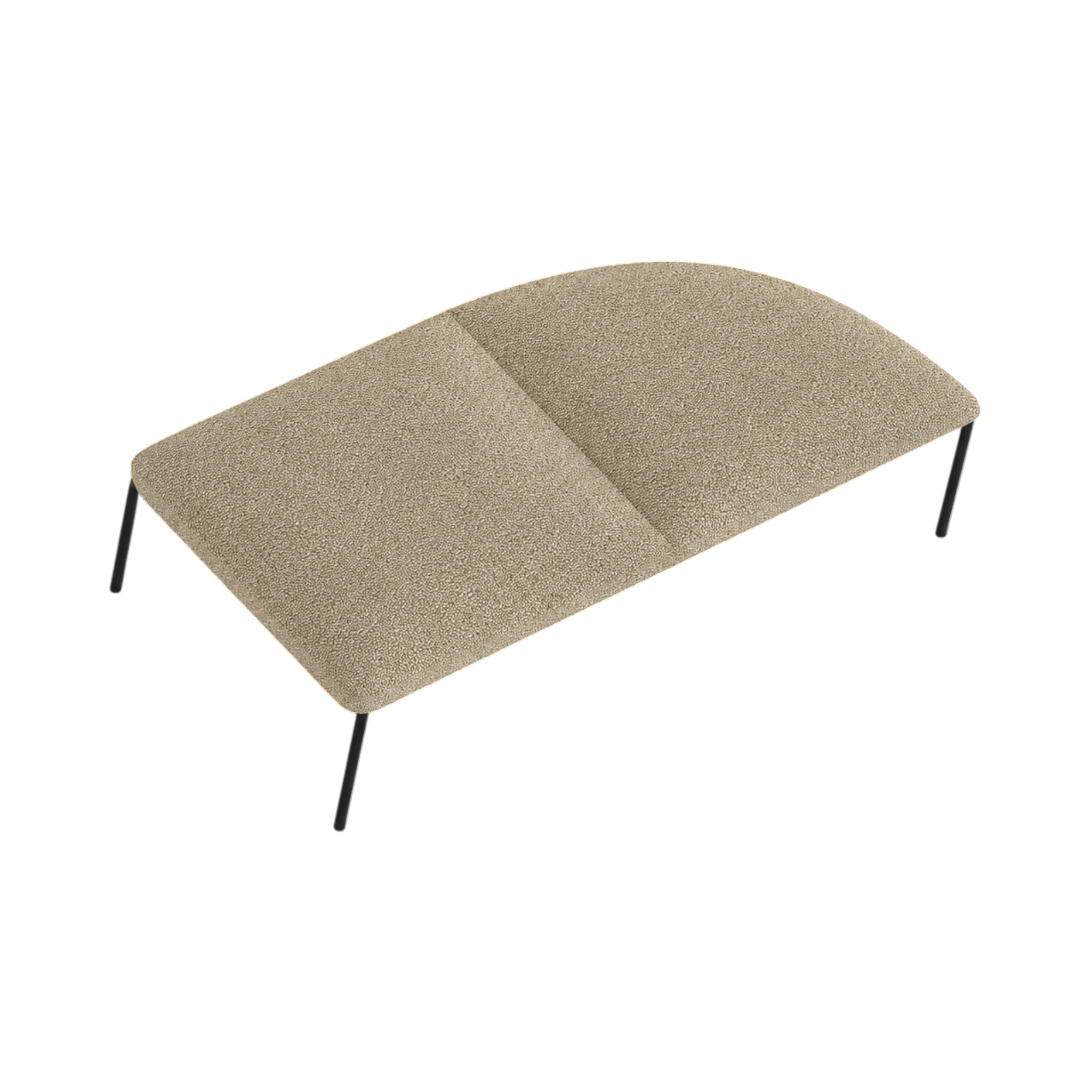 Arlo Right-Curve Two-Seat Bench – Oat