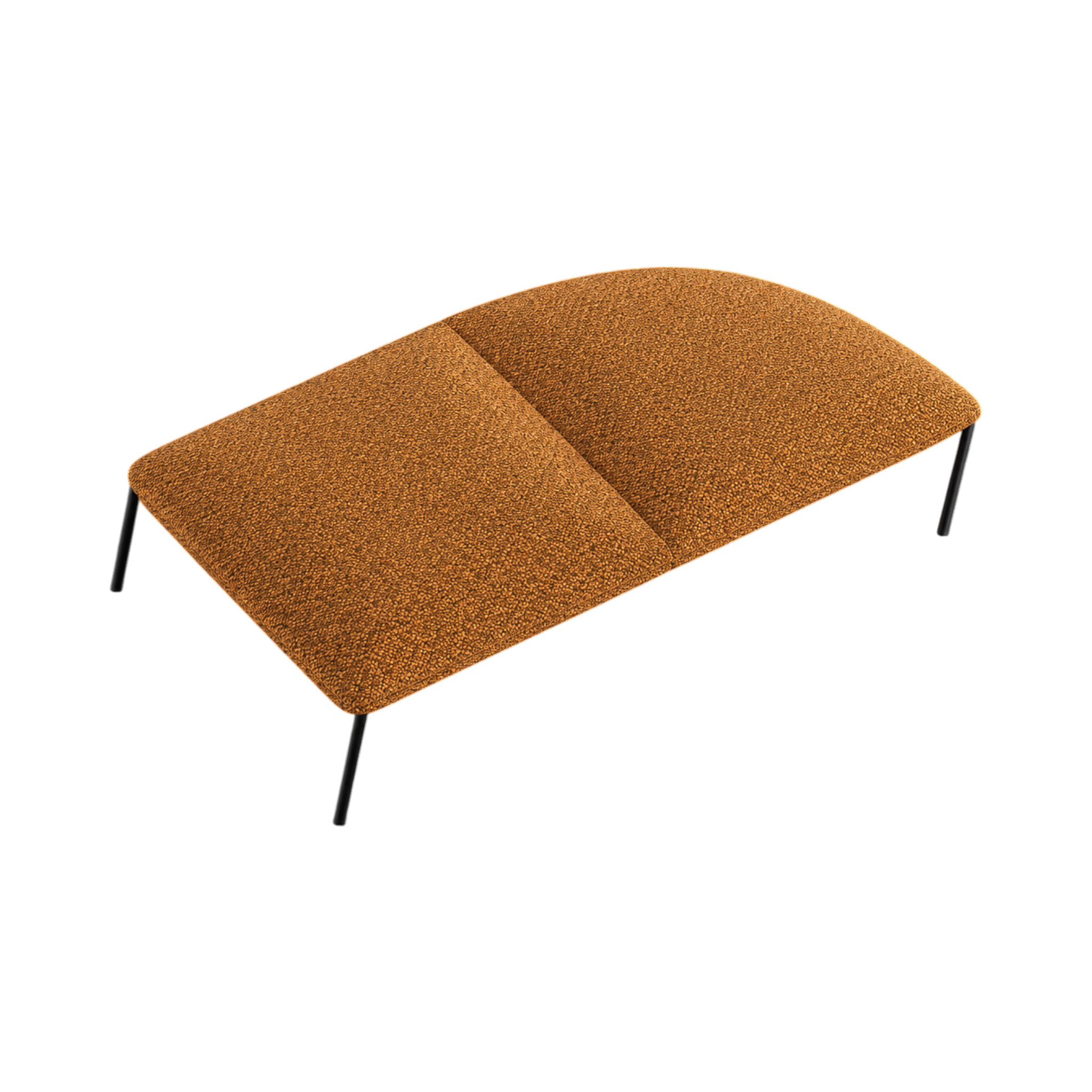 Arlo Right-Curve Two-Seat Bench – Orange