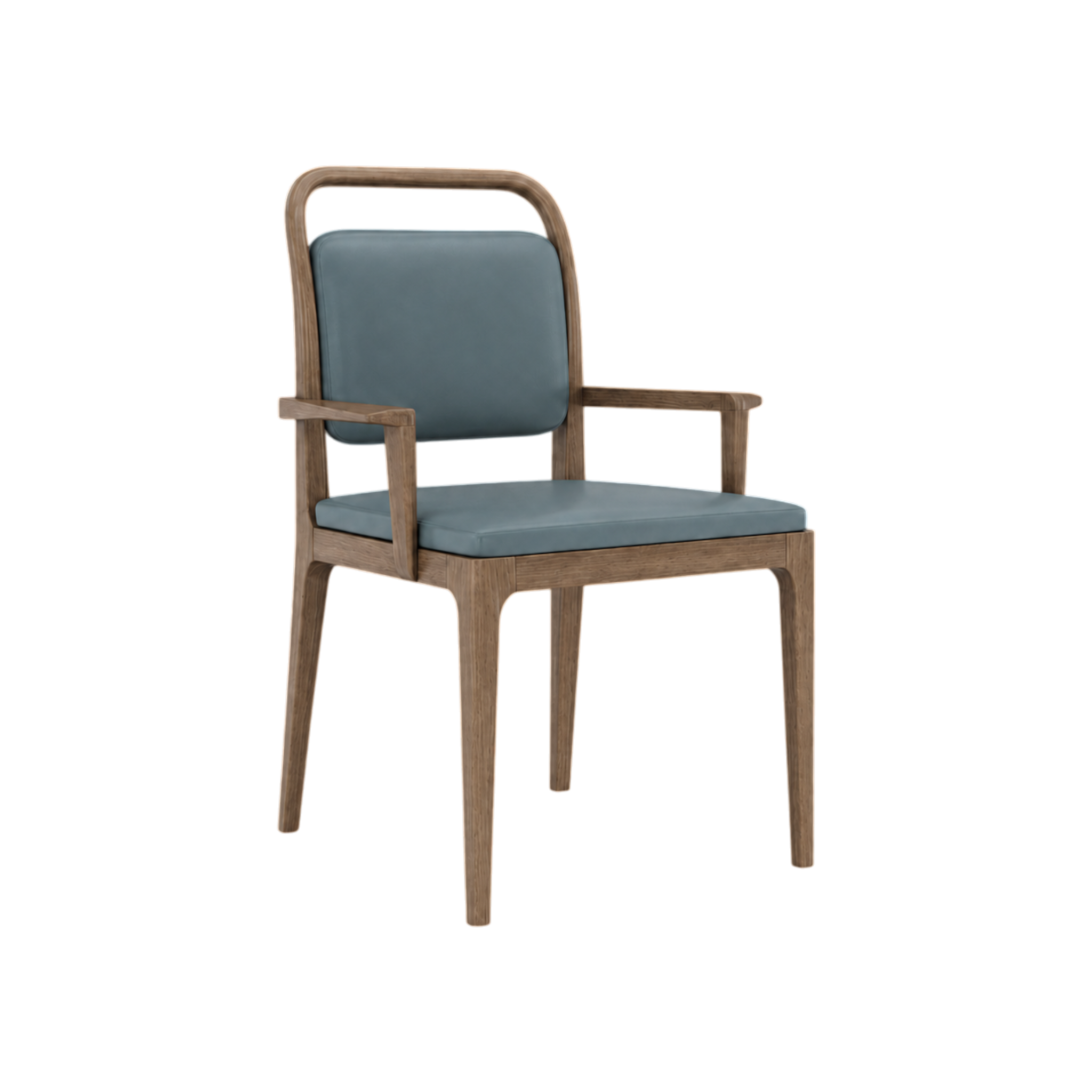 Bennett Dining Chair – Walnut Oak / Blue