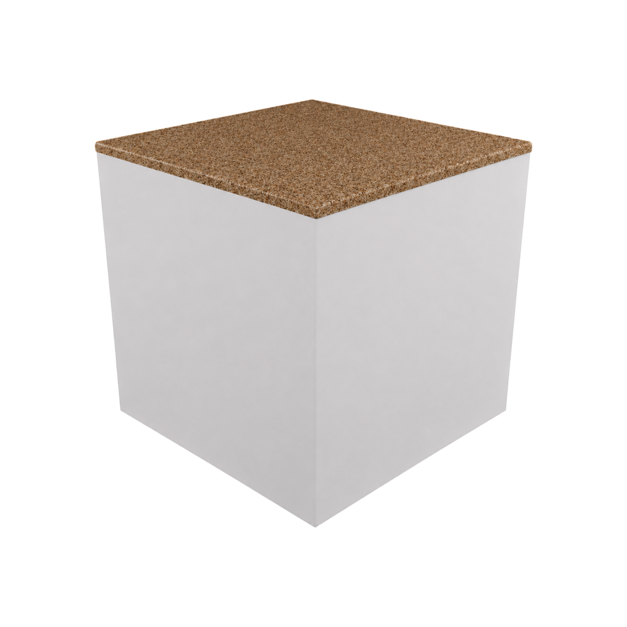 Box Plinth 600 – H500 – White / Grano Natural