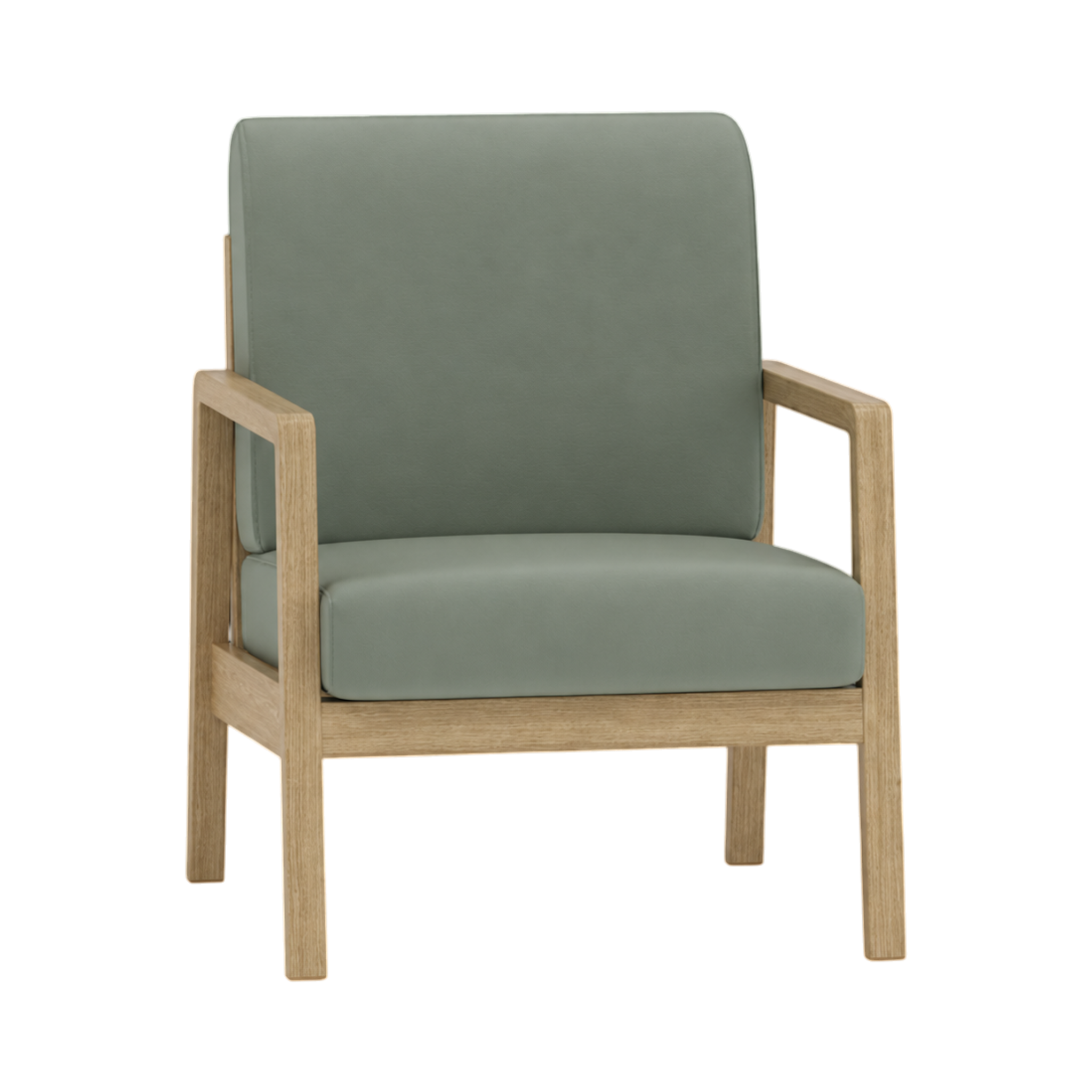 Clara Armchair – Natural Oak / Sage