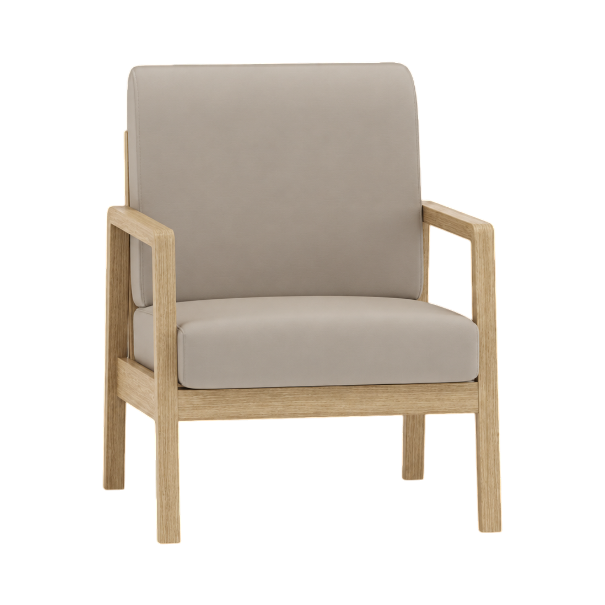 Clara Armchair – Natural Oak / Taupe