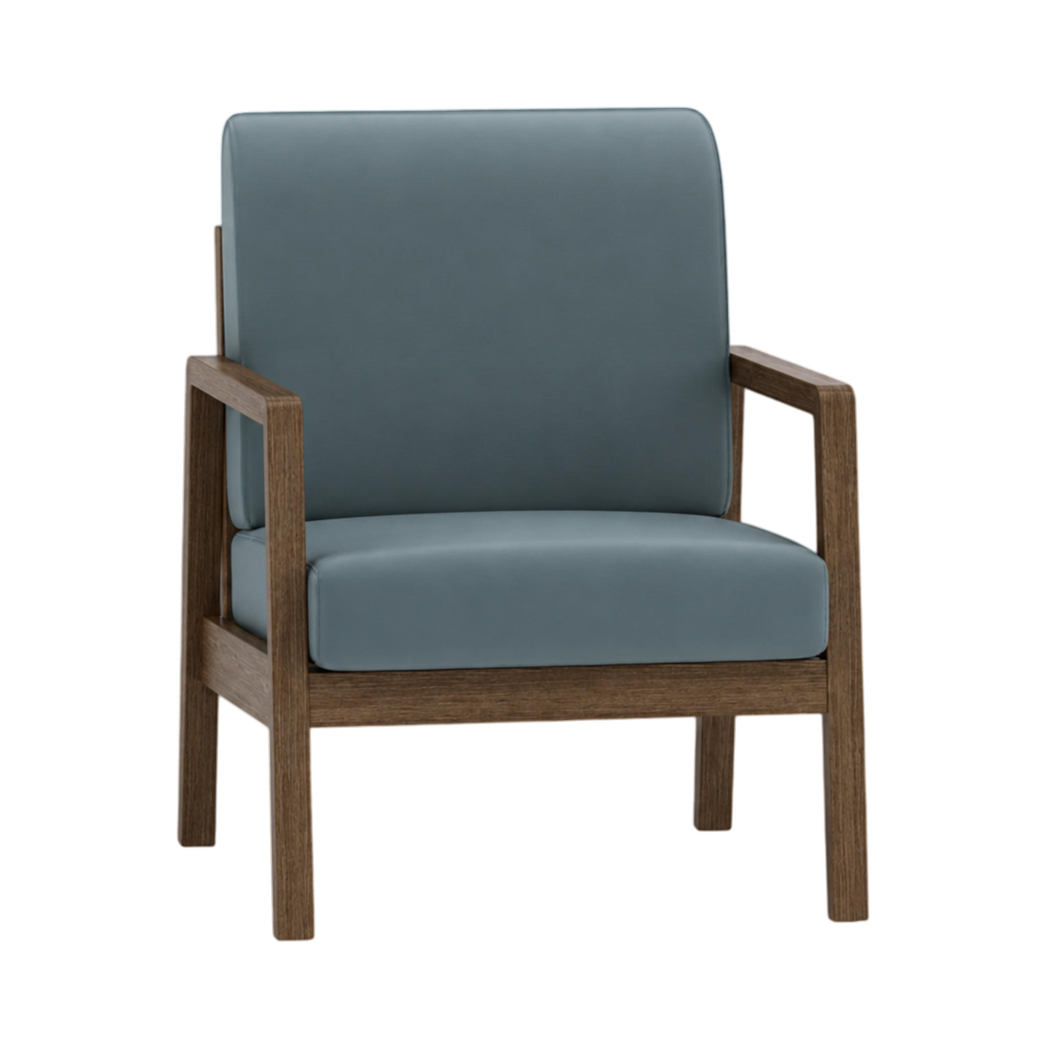 Clara Armchair – Walnut Oak / Blue