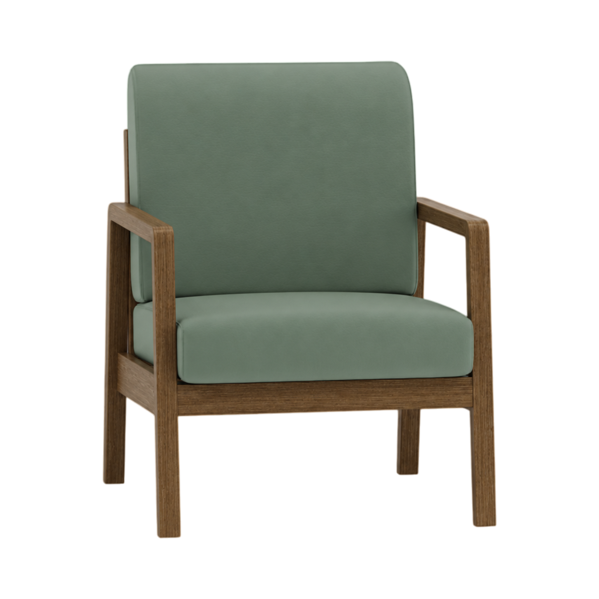 Clara Armchair – Walnut Oak / Sage