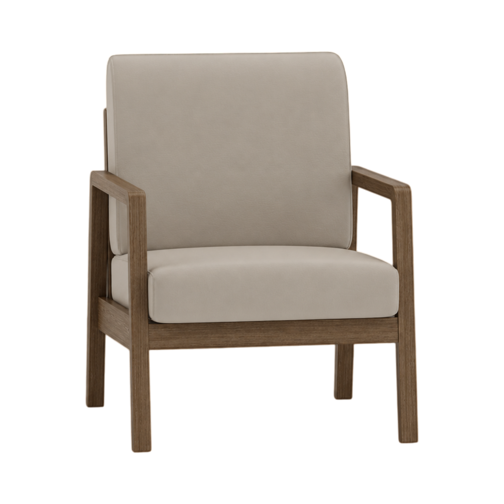 Clara Armchair – Walnut Oak / Taupe