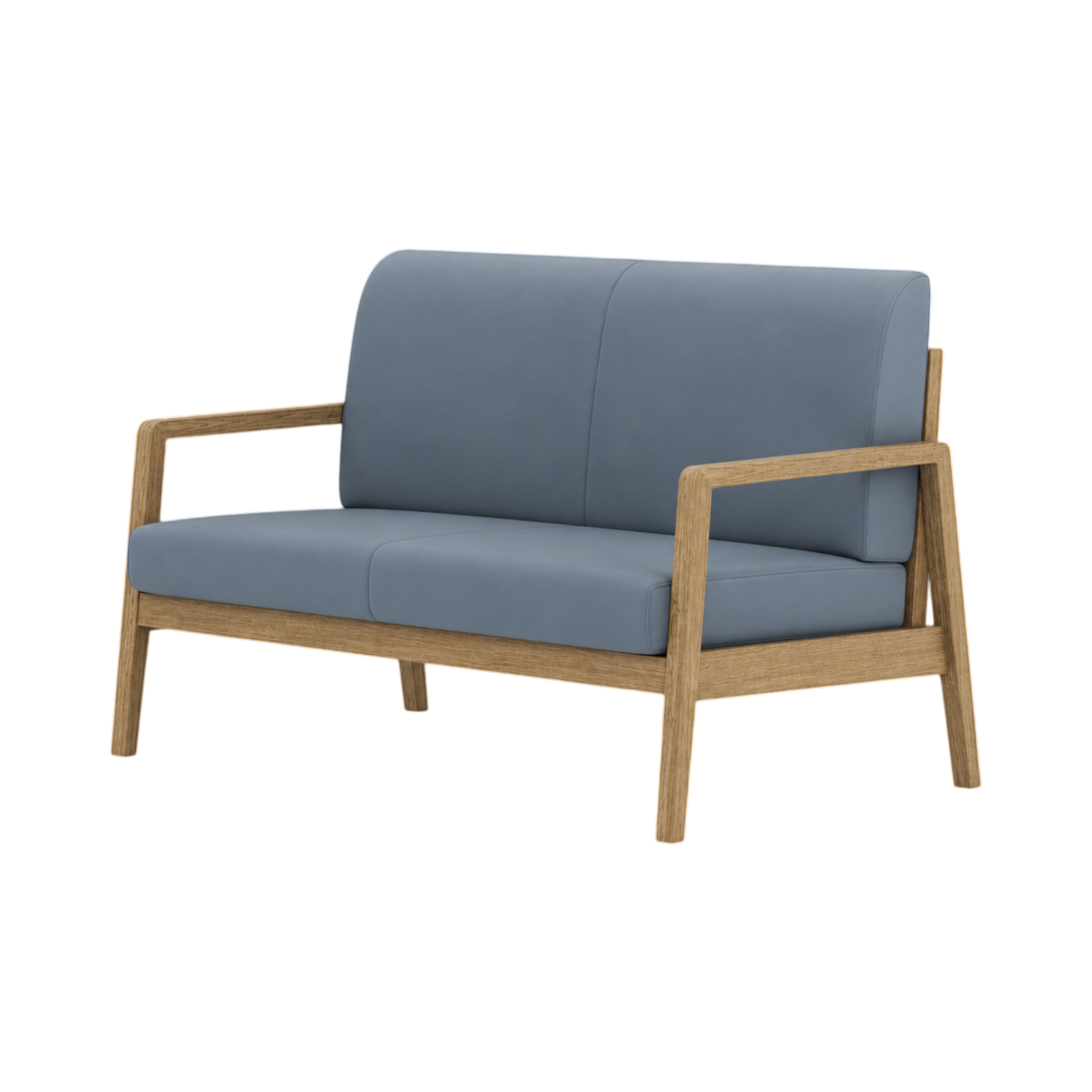 Clara Sofa – Natural Oak / Blue