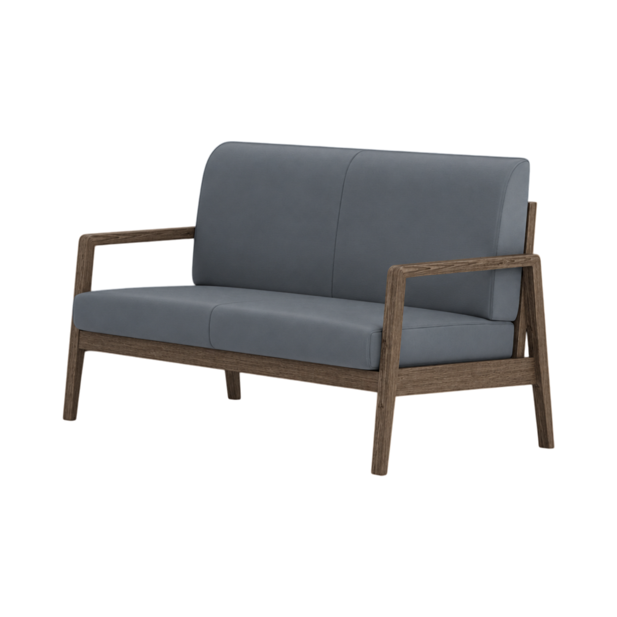 Clara Sofa – Walnut Oak / Blue