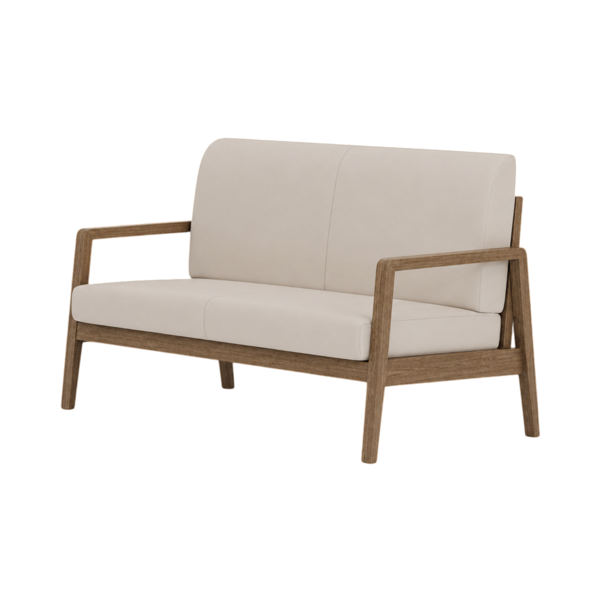 Clara Sofa – Walnut Oak / Taupe