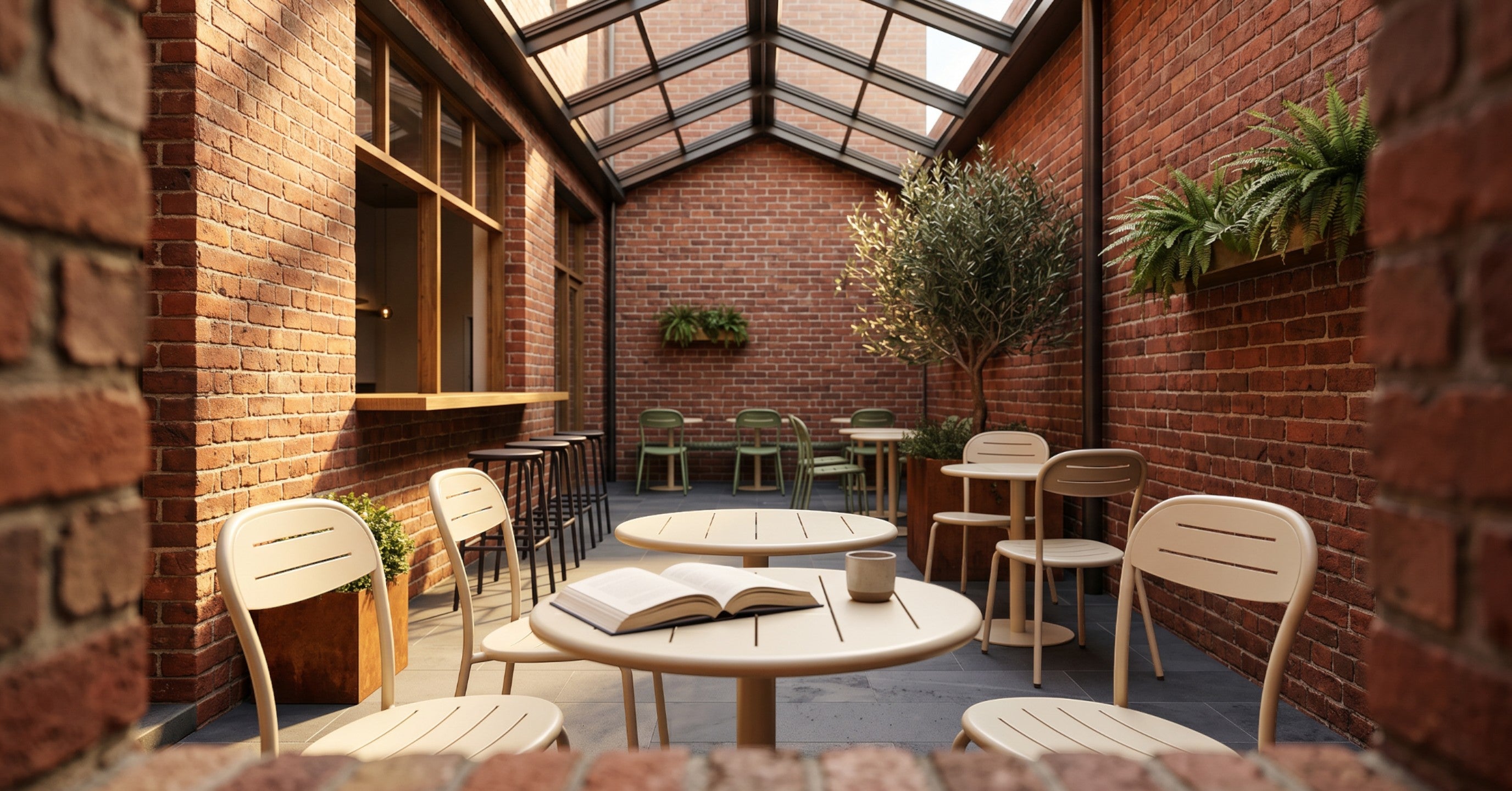 Cleo Cafe Table Round in-situ scene - Green Loop Global