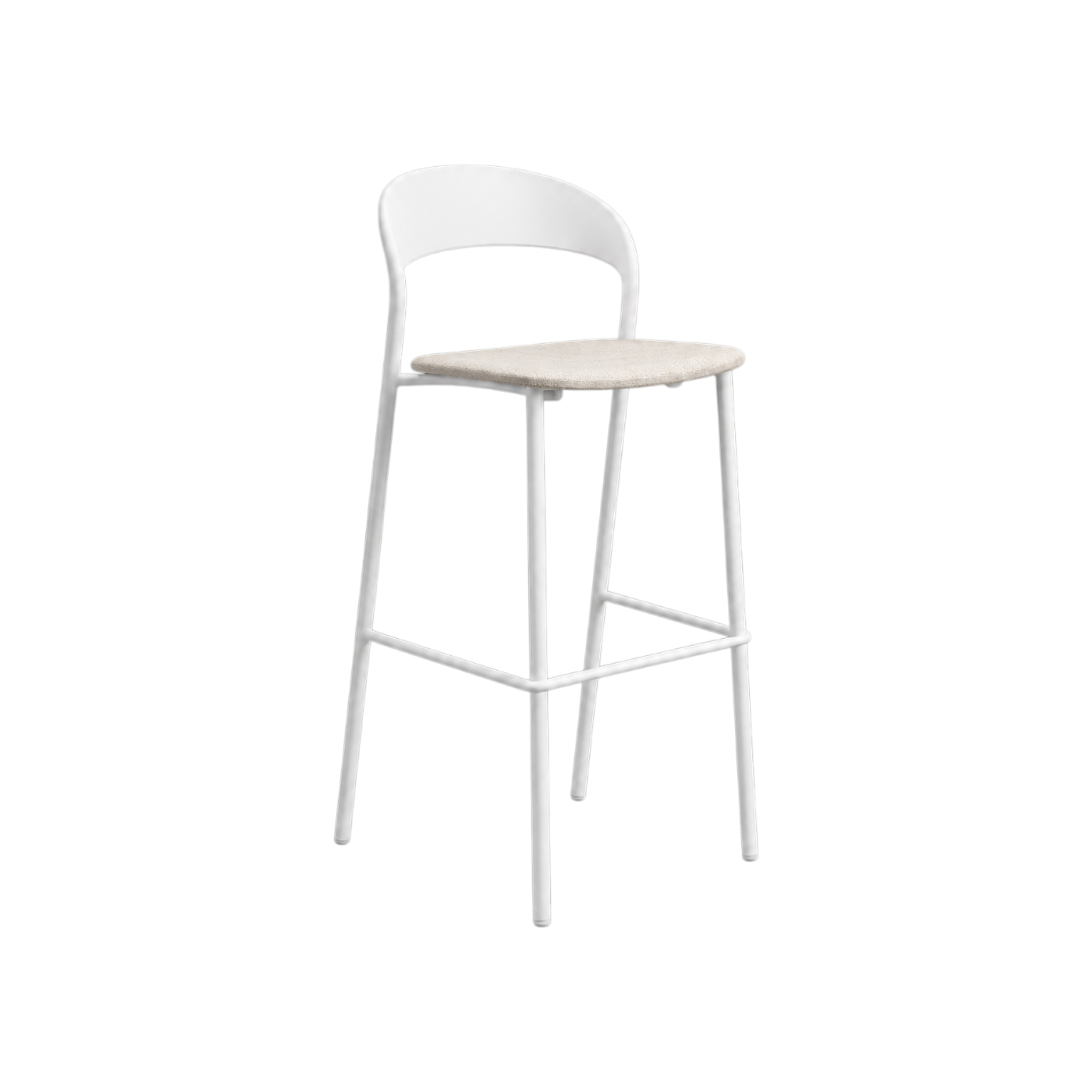 Coda Barstool Upholstered – White