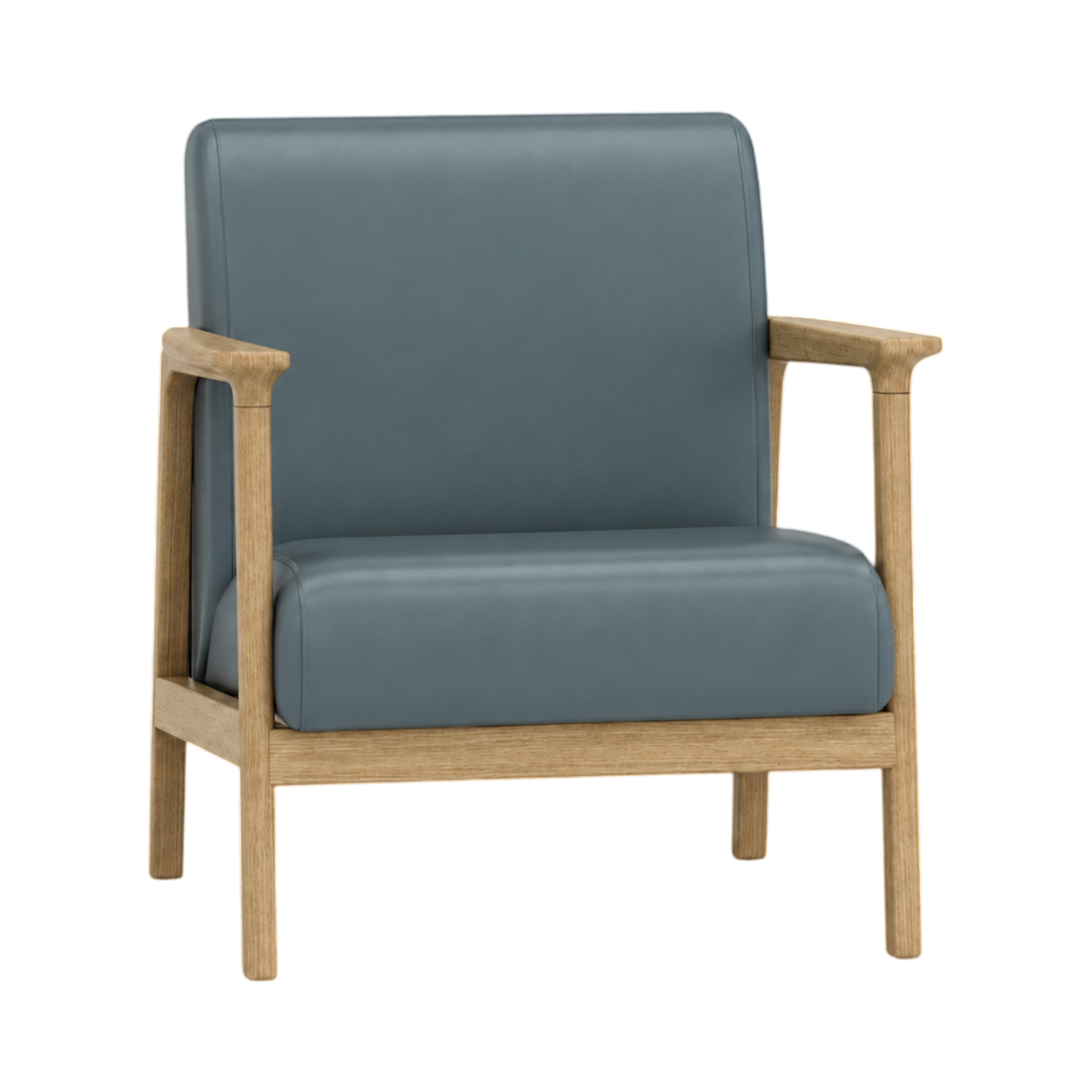 Elton Armchair – Natural Oak / Blue