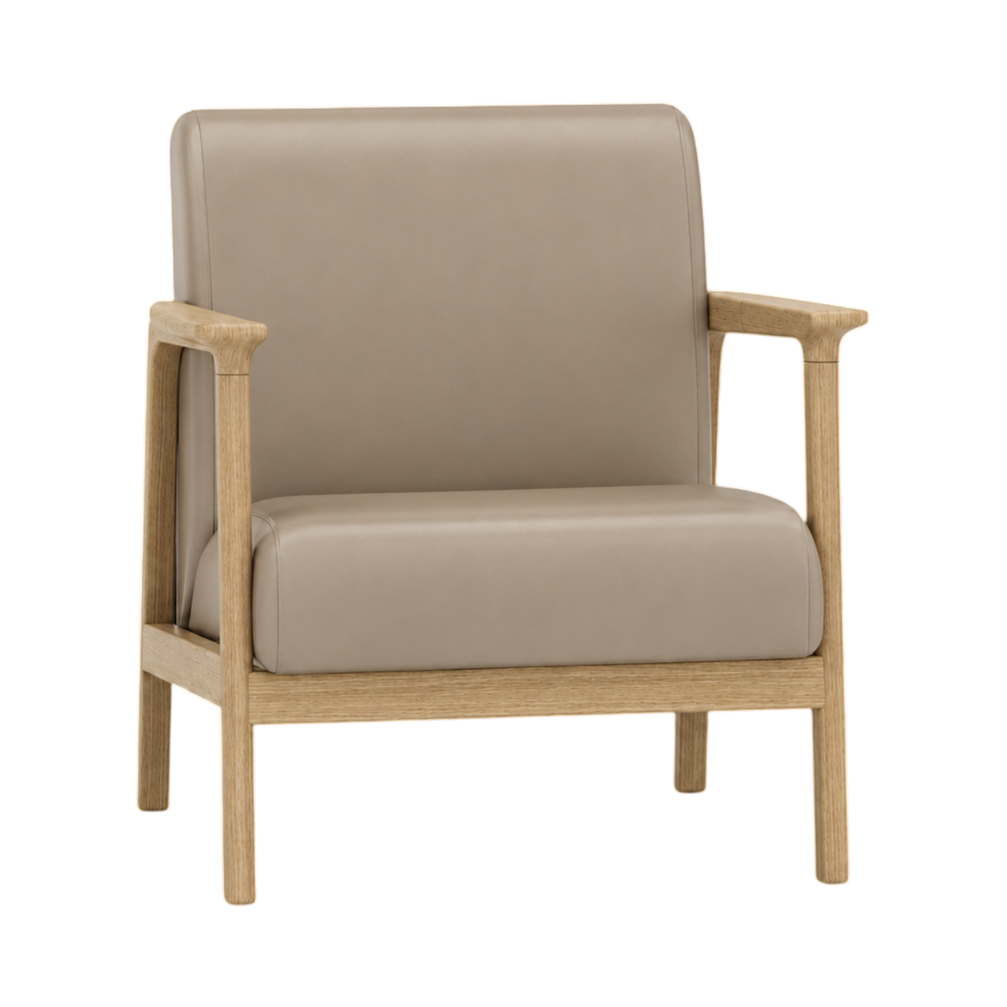 Elton Armchair – Natural Oak / Taupe