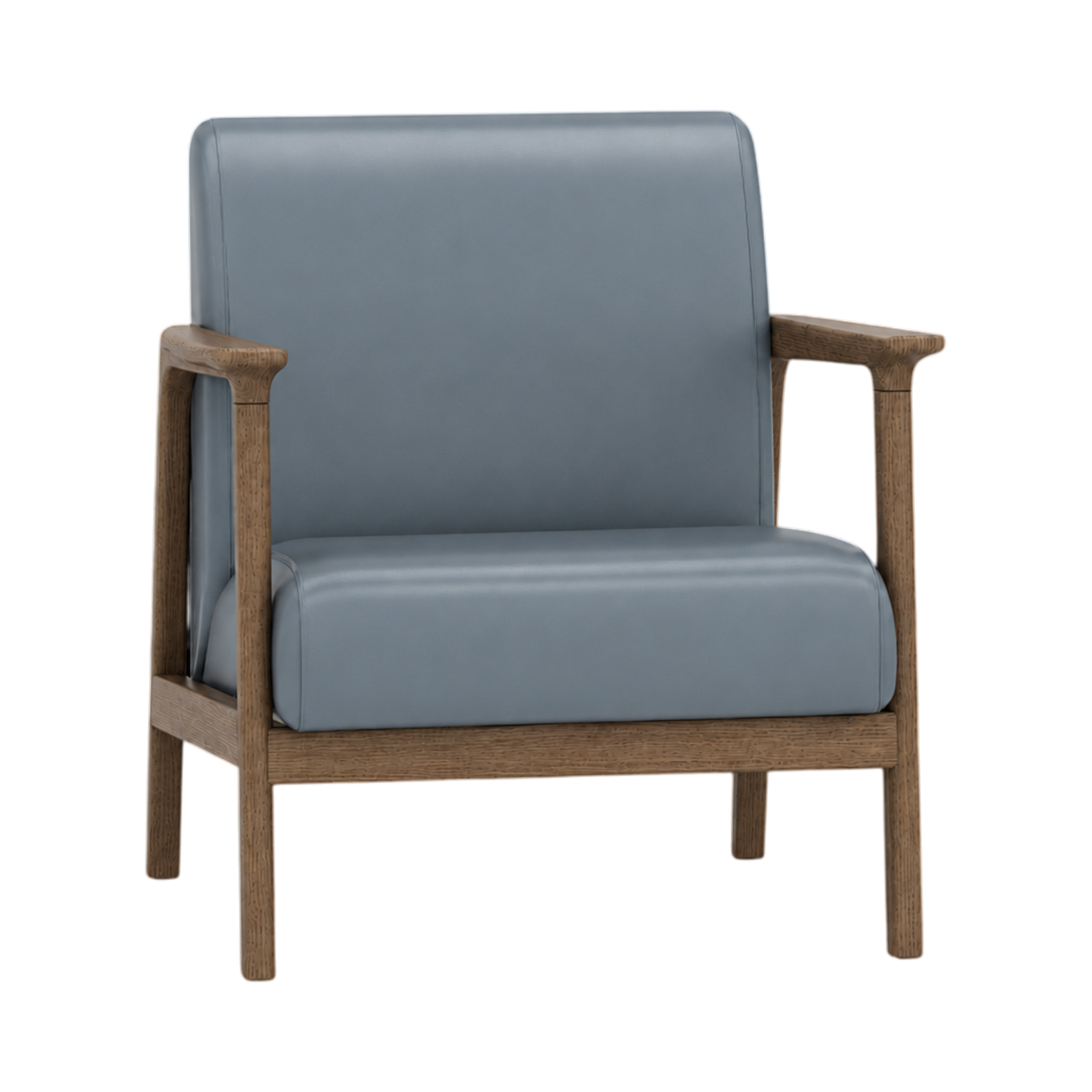 Elton Armchair – Walnut Oak / Blue