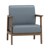 Elton Armchair – Walnut Oak / Blue