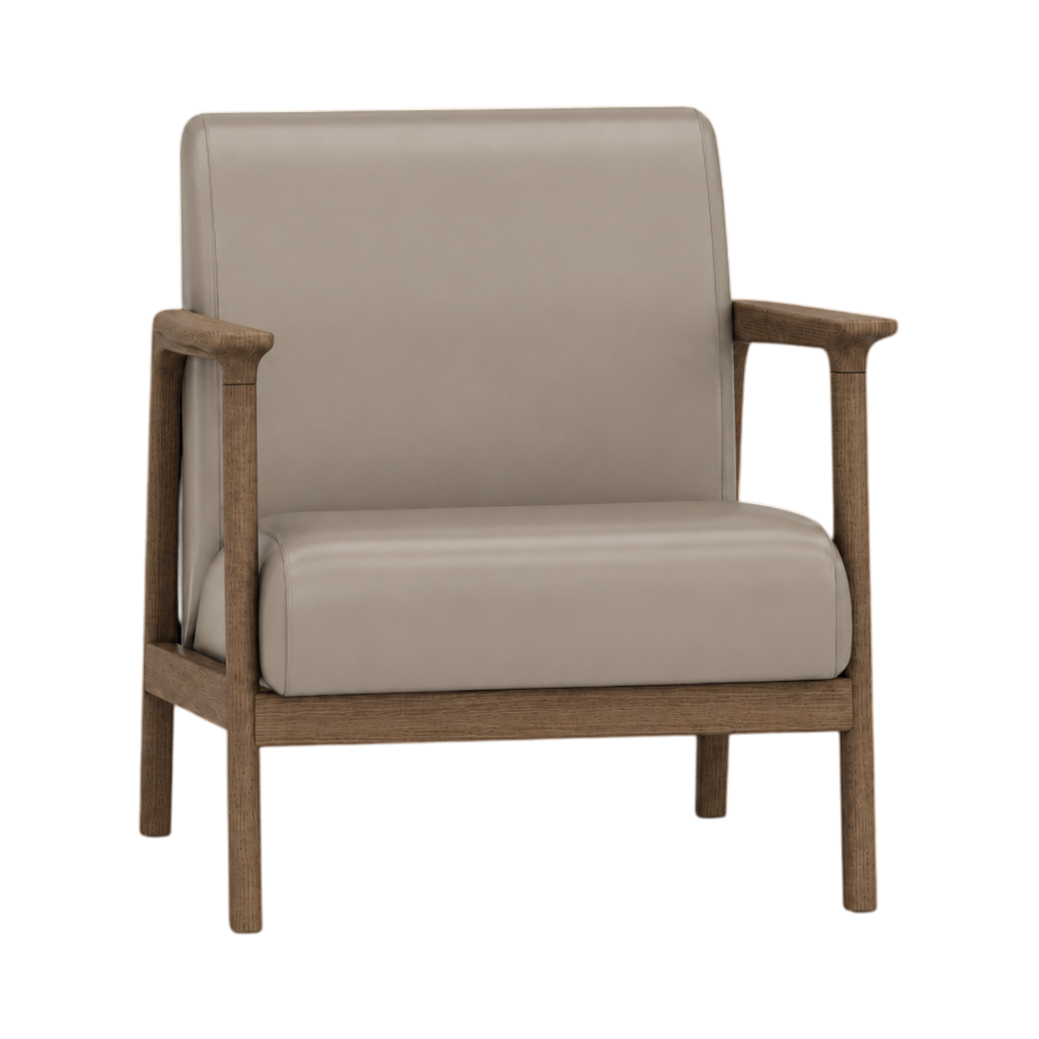 Elton Armchair – Walnut Oak / Taupe