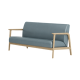 Elton Three Seater Sofa – Natural Oak / Blue