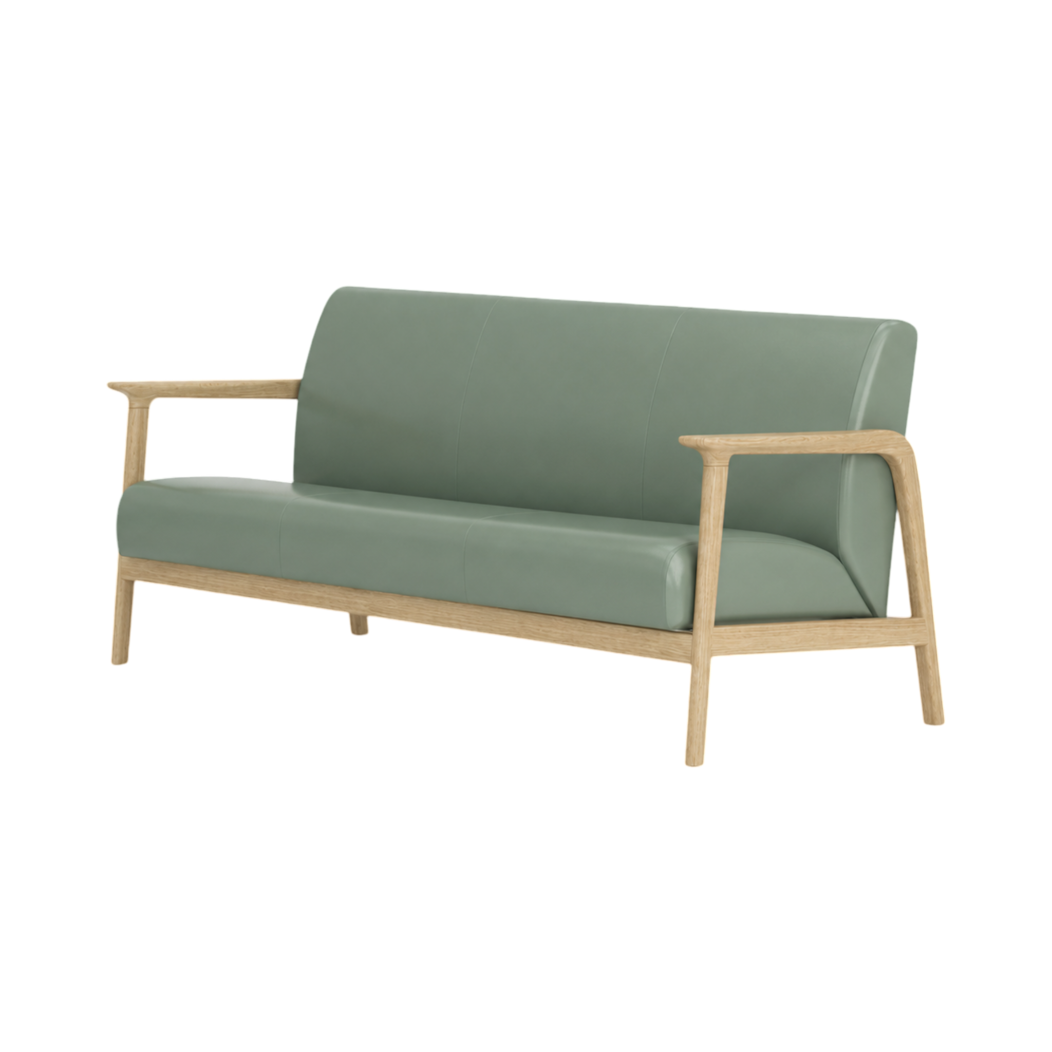 Elton Three Seater Sofa – Natural Oak / Sage