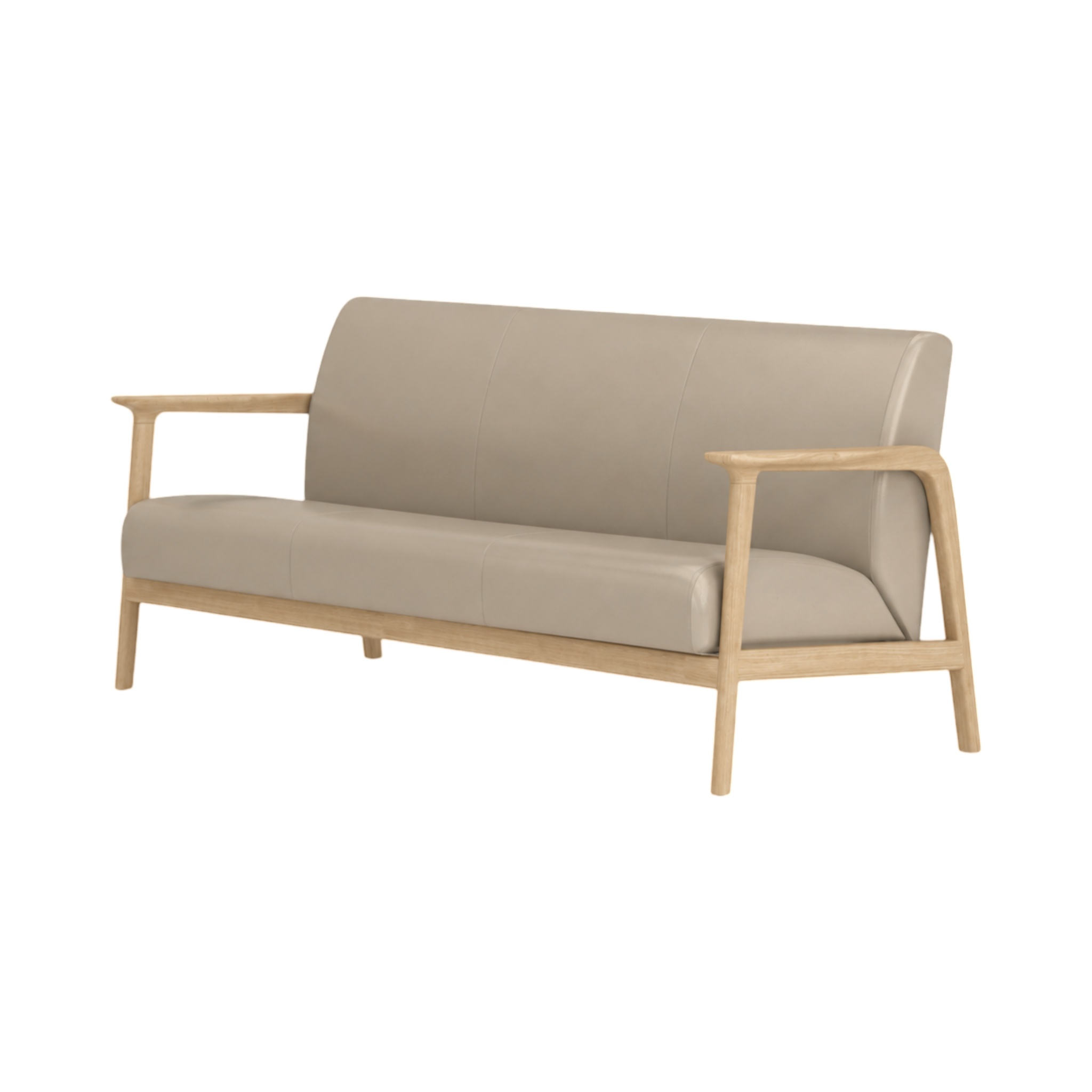 Elton Three Seater Sofa – Natural Oak / Taupe