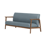 Elton Three Seater Sofa – Walnut Oak / Blue