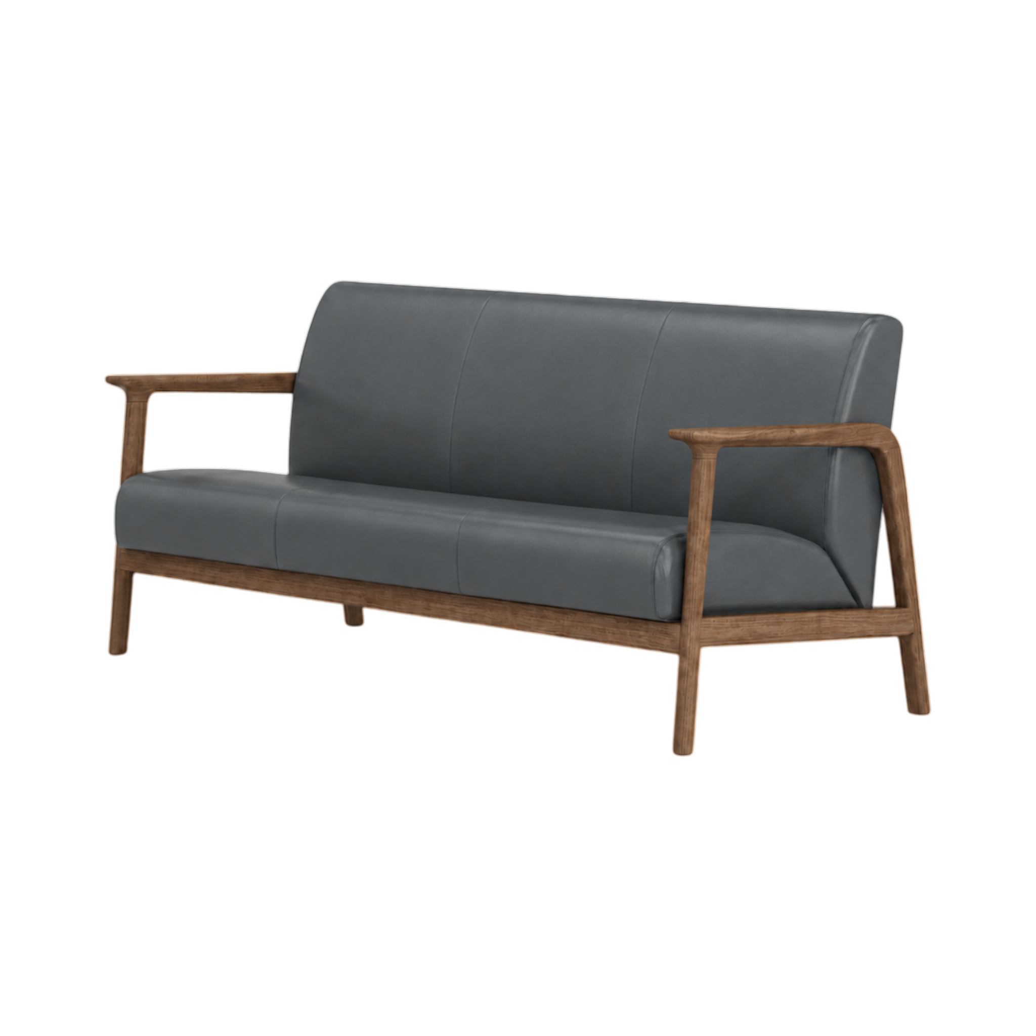 Elton Three Seater Sofa – Walnut Oak / Charcoal