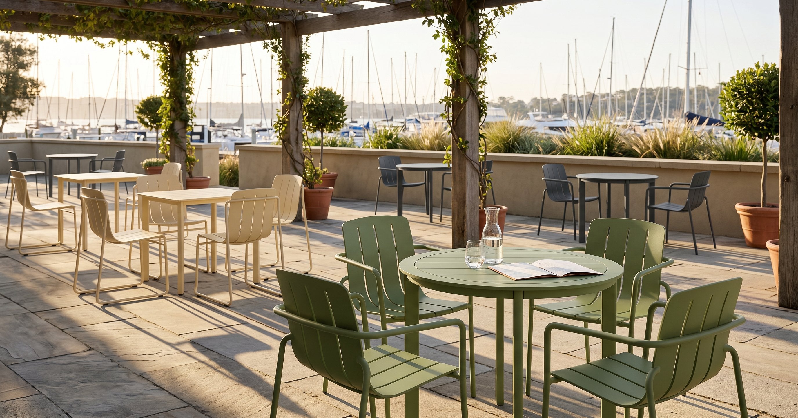 Hudson Cafe Table Square in-situ scene - Green Loop Global
