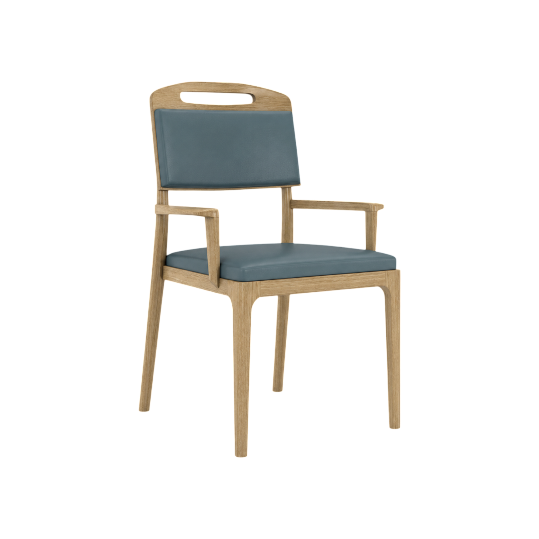 Lennox Dining Chair – Natural Oak / Blue
