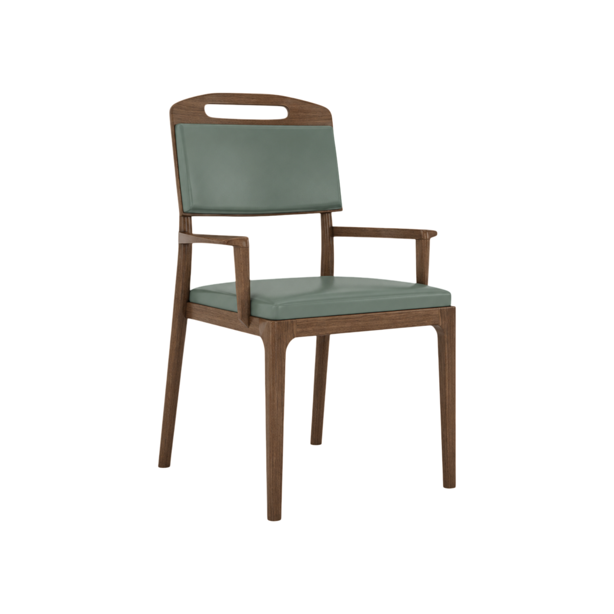 Lennox Dining Chair – Walnut Oak / Sage
