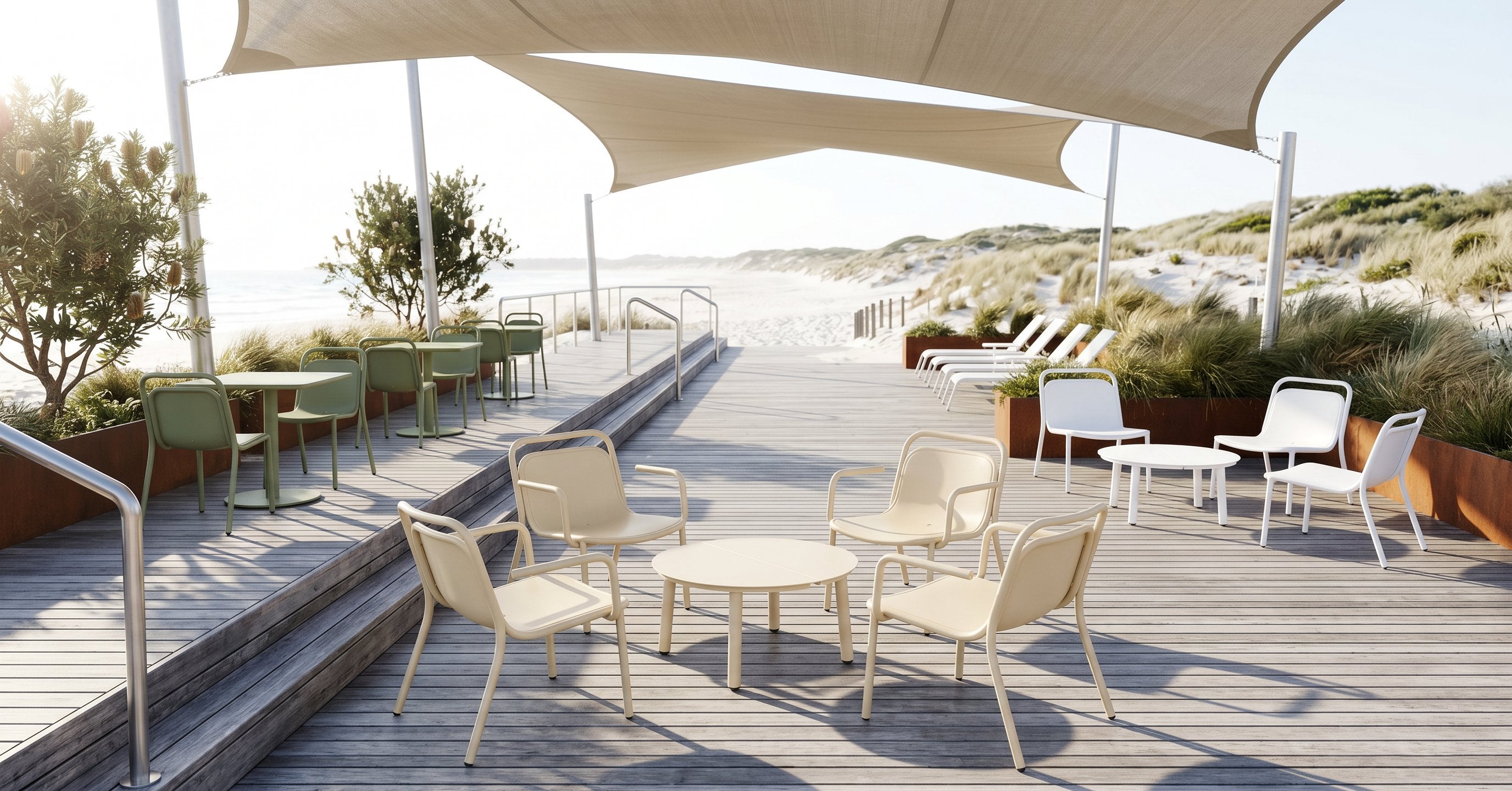 Lido Lounge Chair with Arms in-situ scene - Green Loop Global