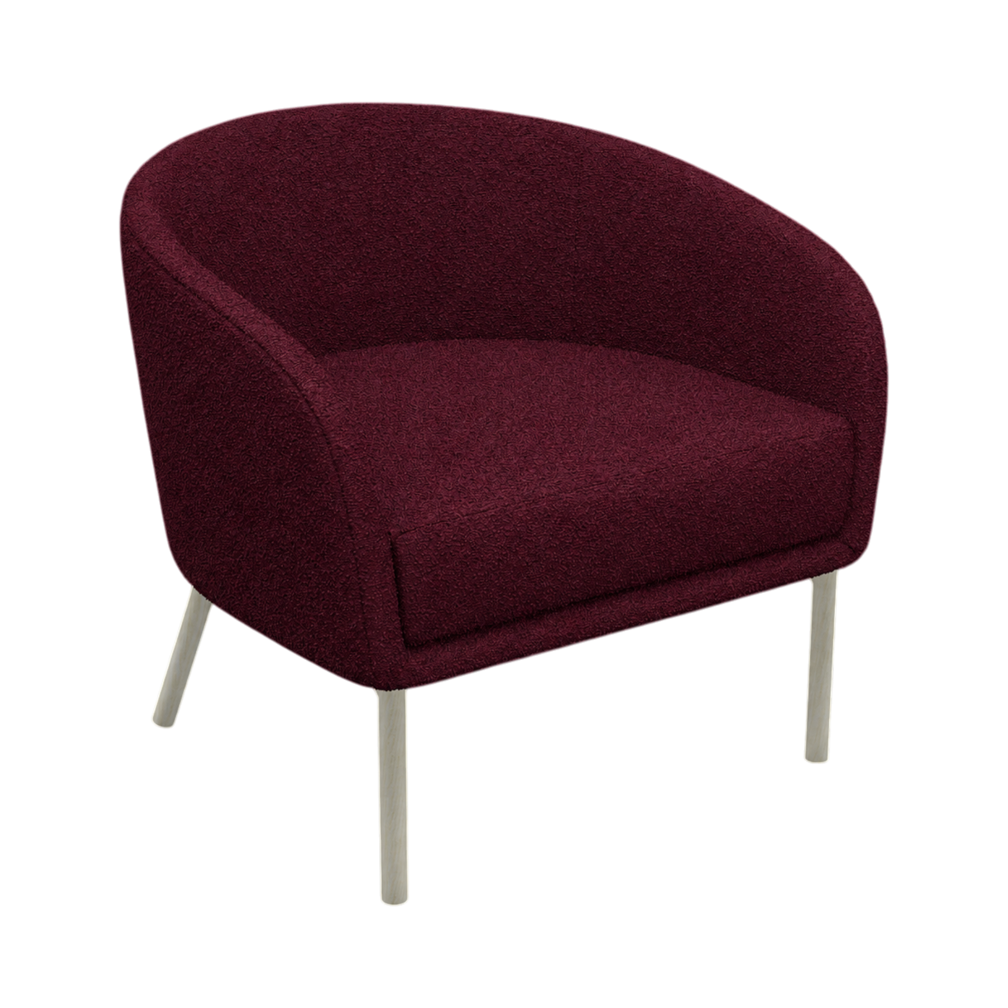 Lune Armchair – Natural Oak / Burgundy