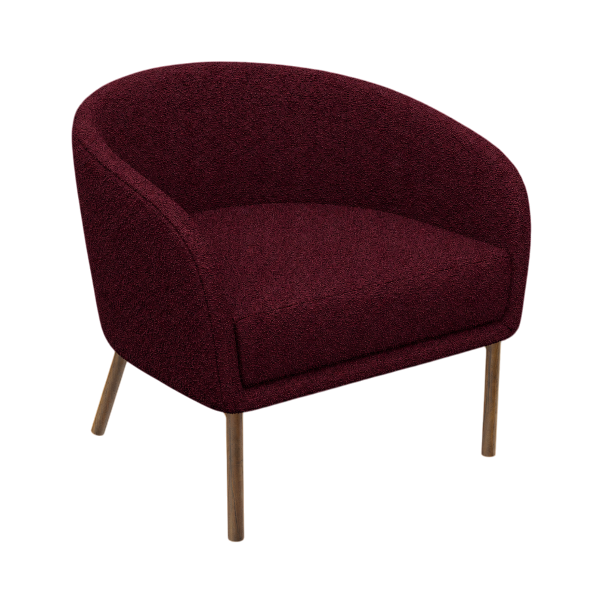 Lune Armchair – Walnut Oak / Burgundy