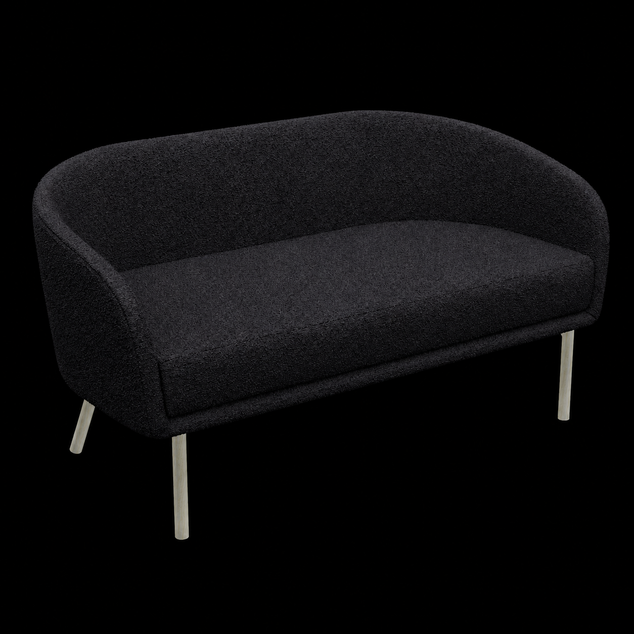 Lune Sofa – 1800mm – Natural Oak / Black