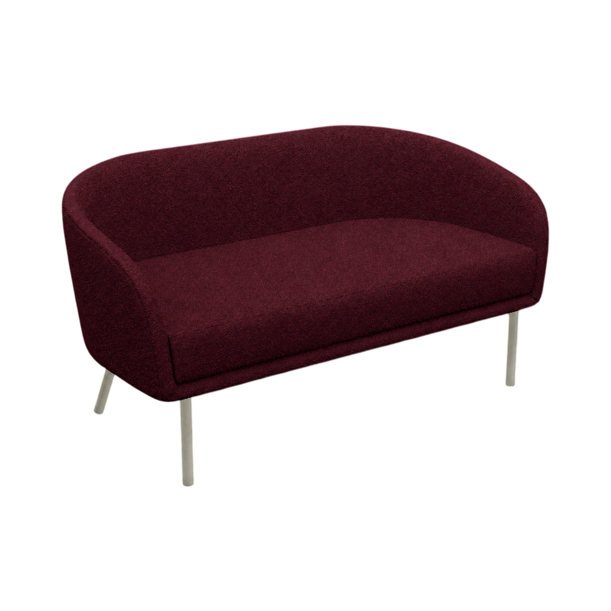 Lune Sofa – 1800mm – Natural Oak / Burgundy