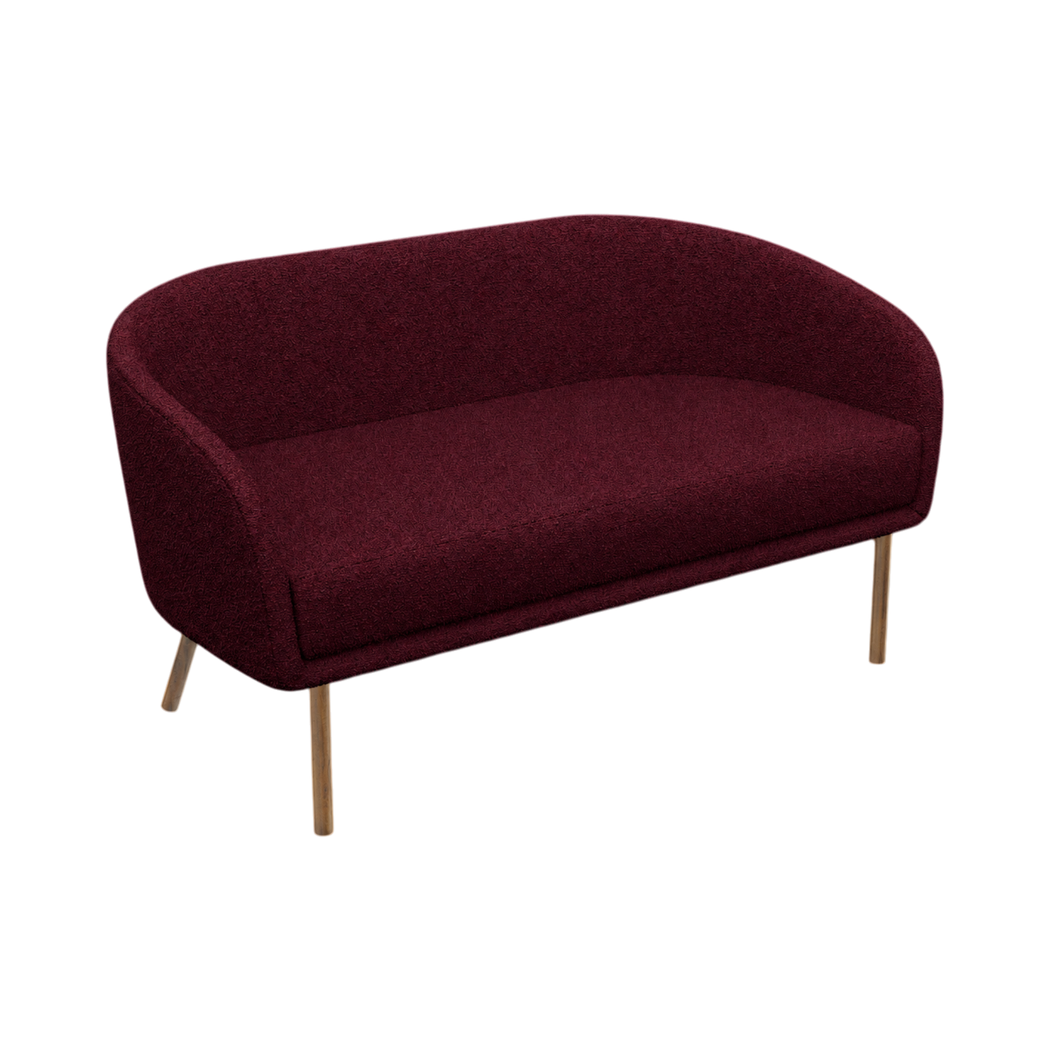 Lune Sofa – 1500mm – Walnut Oak / Burgundy