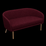 Lune Sofa – 2100mm – Walnut Oak / Burgundy