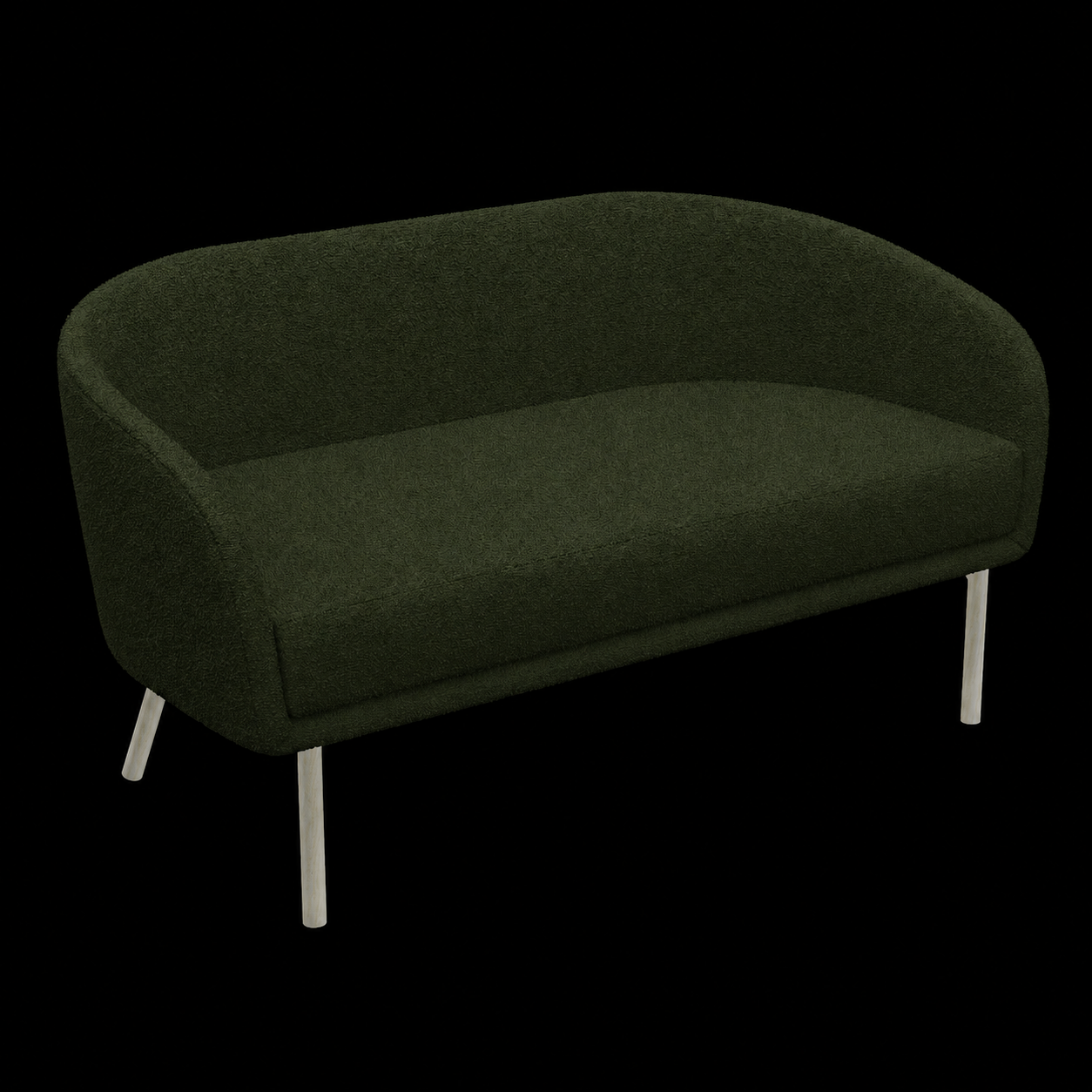 Lune Sofa – 2100mm – Natural Oak / Green