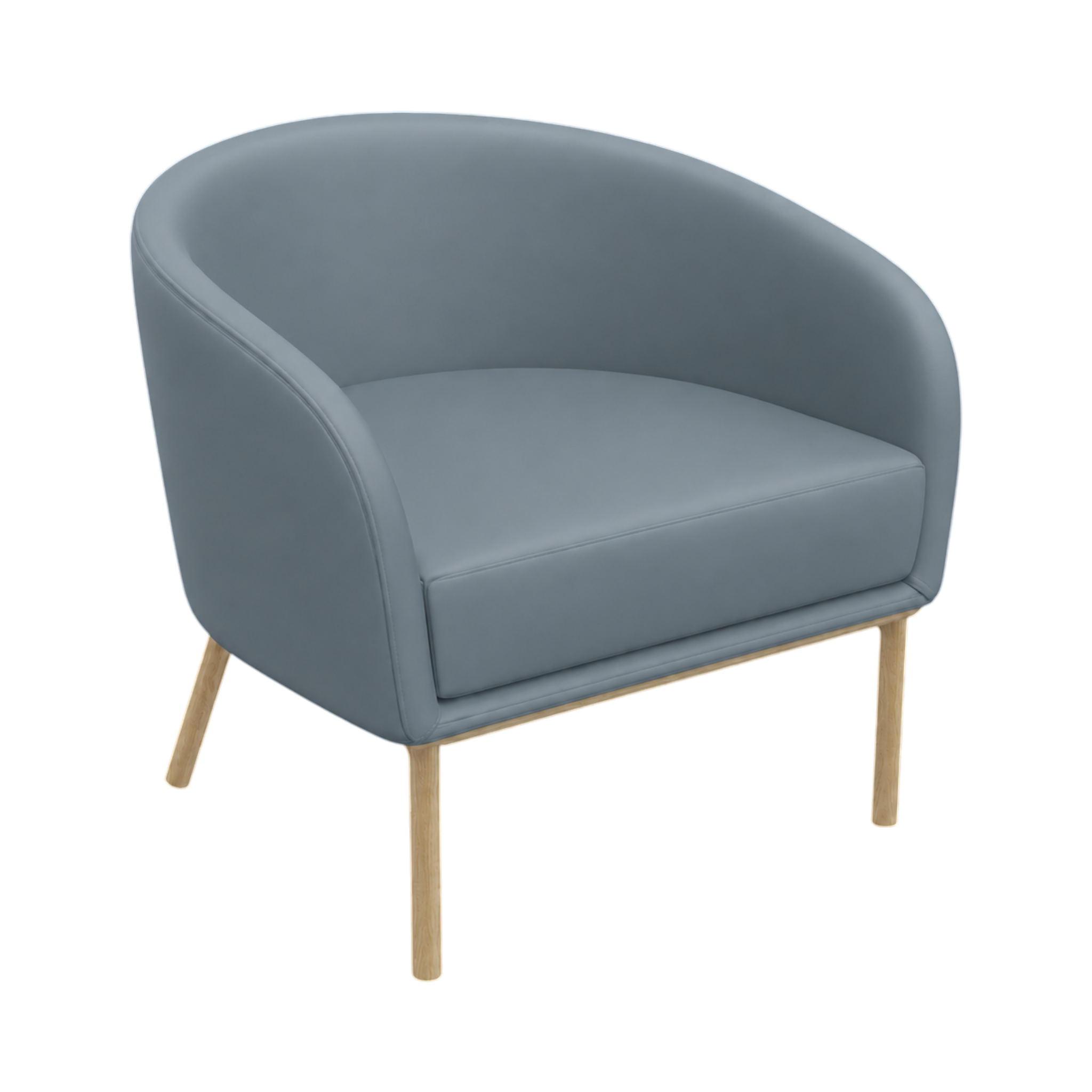 Luner Armchair – Natural Oak / Blue