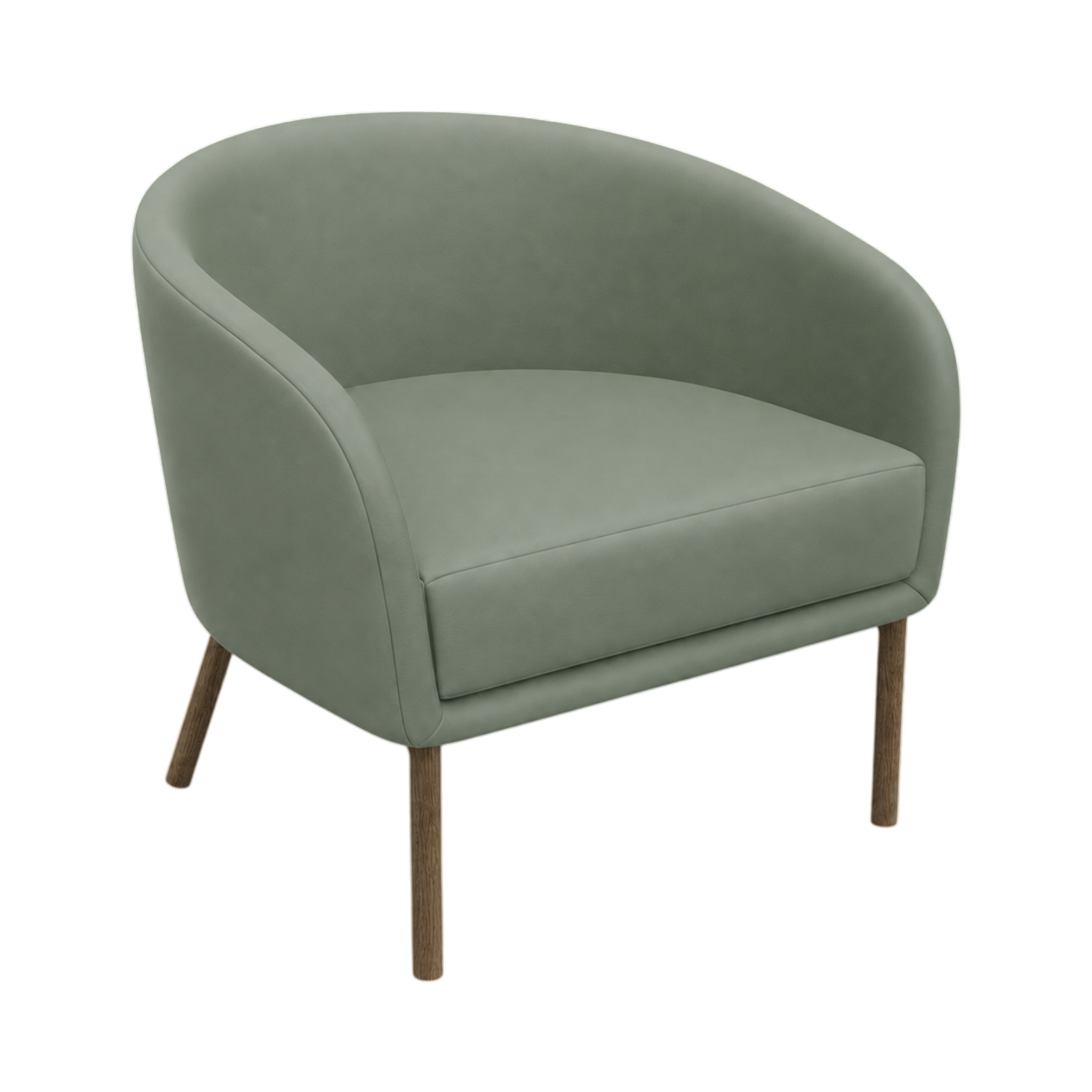 Luner Armchair – Walnut Oak / Sage
