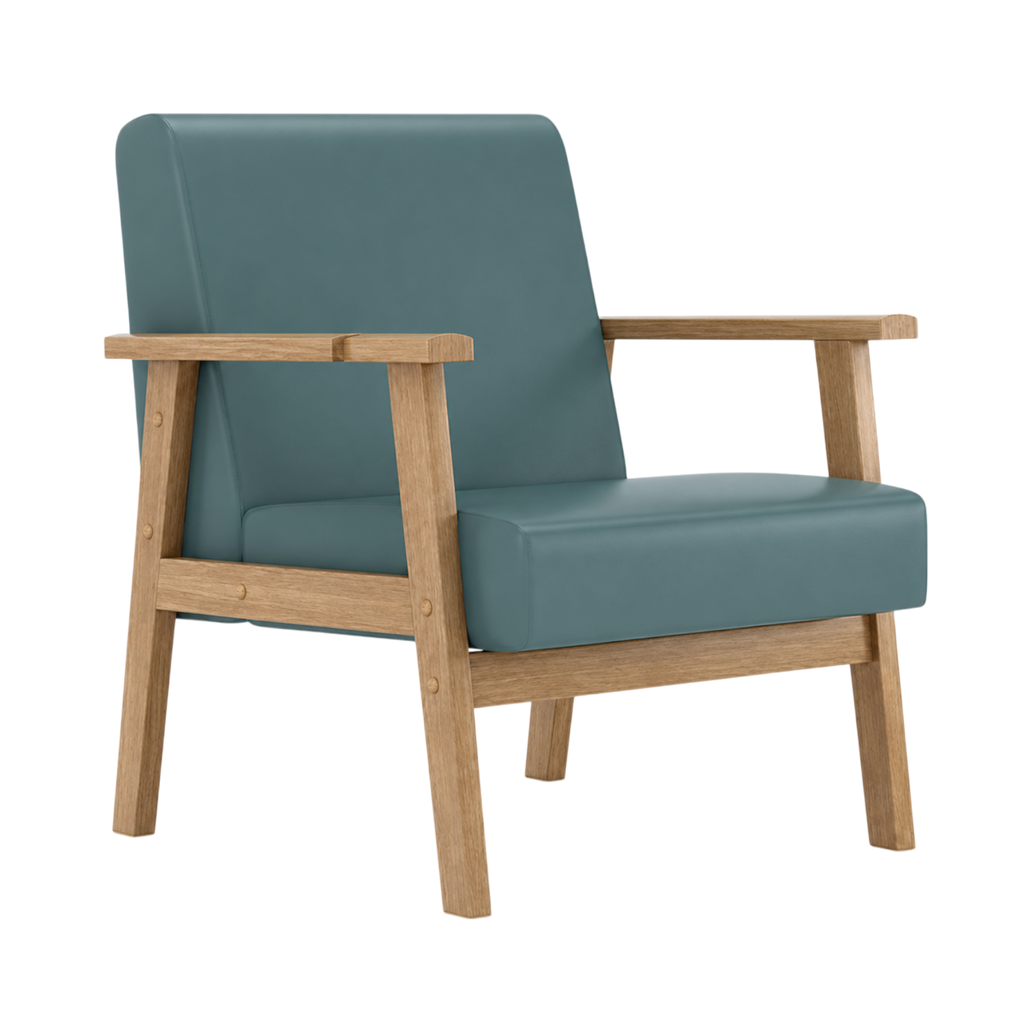 Nolan Armchair – Natural Oak / Blue