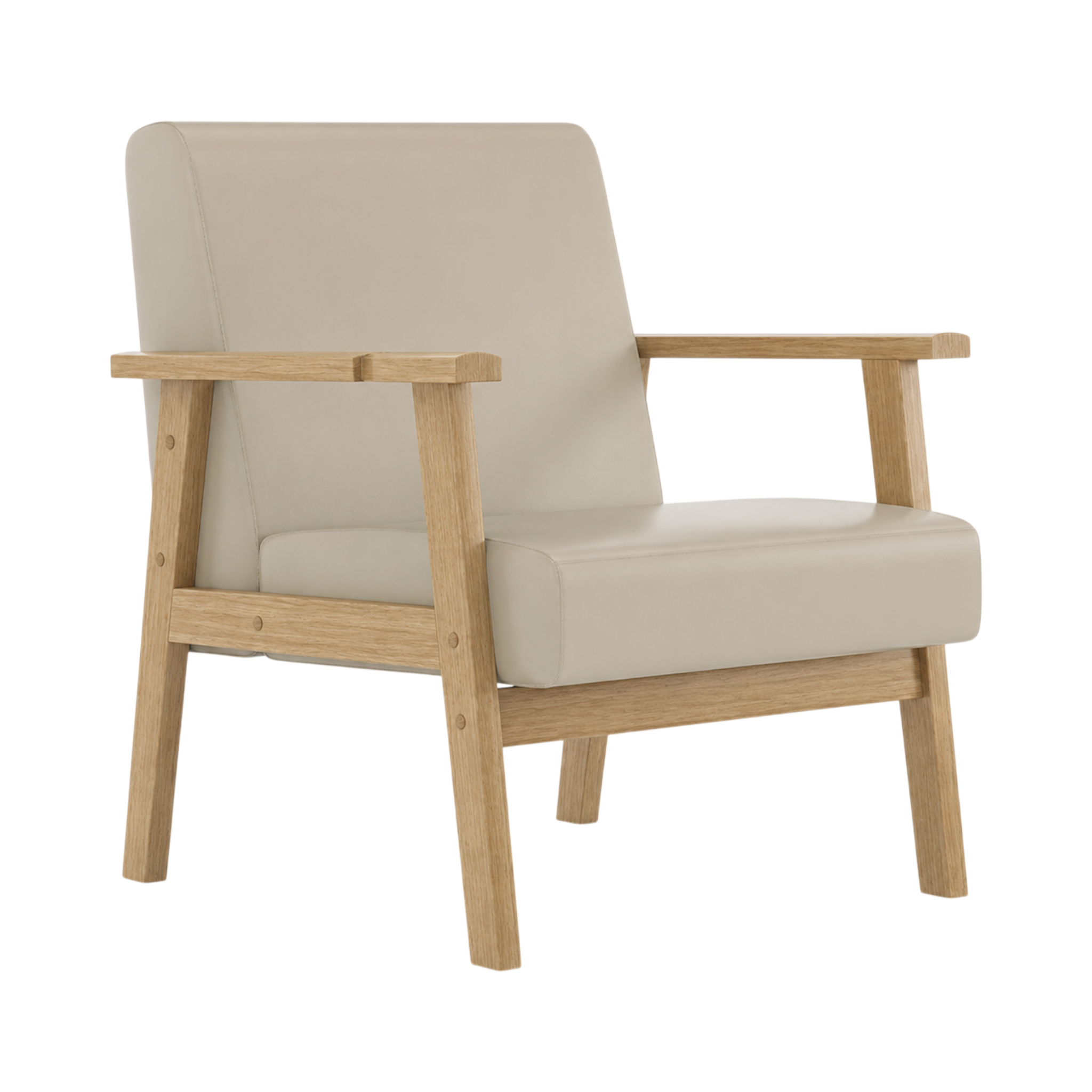 Nolan Armchair – Natural Oak / Taupe