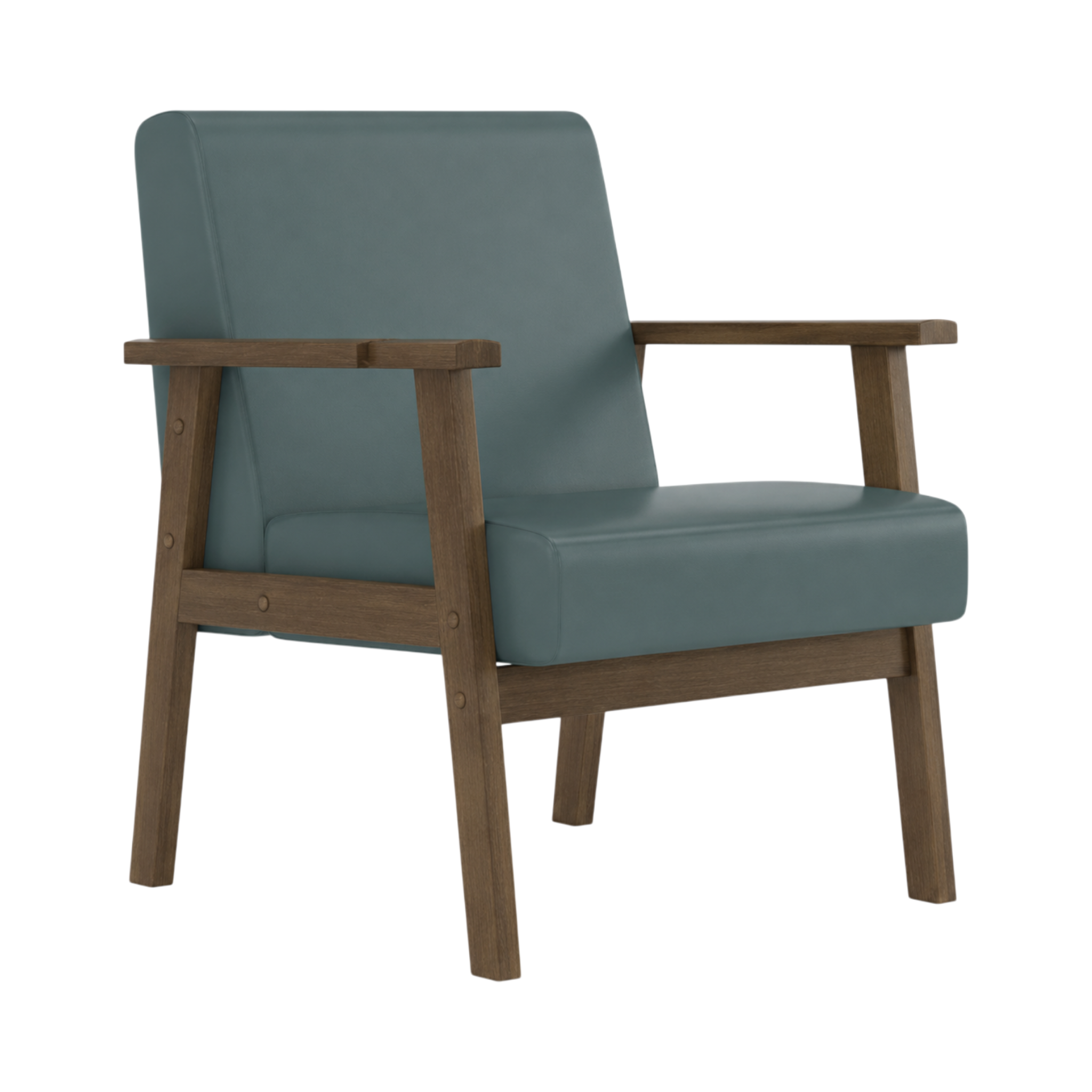Nolan Armchair – Walnut Oak / Blue