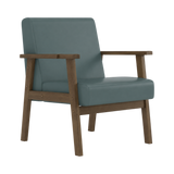 Nolan Armchair – Walnut Oak / Blue