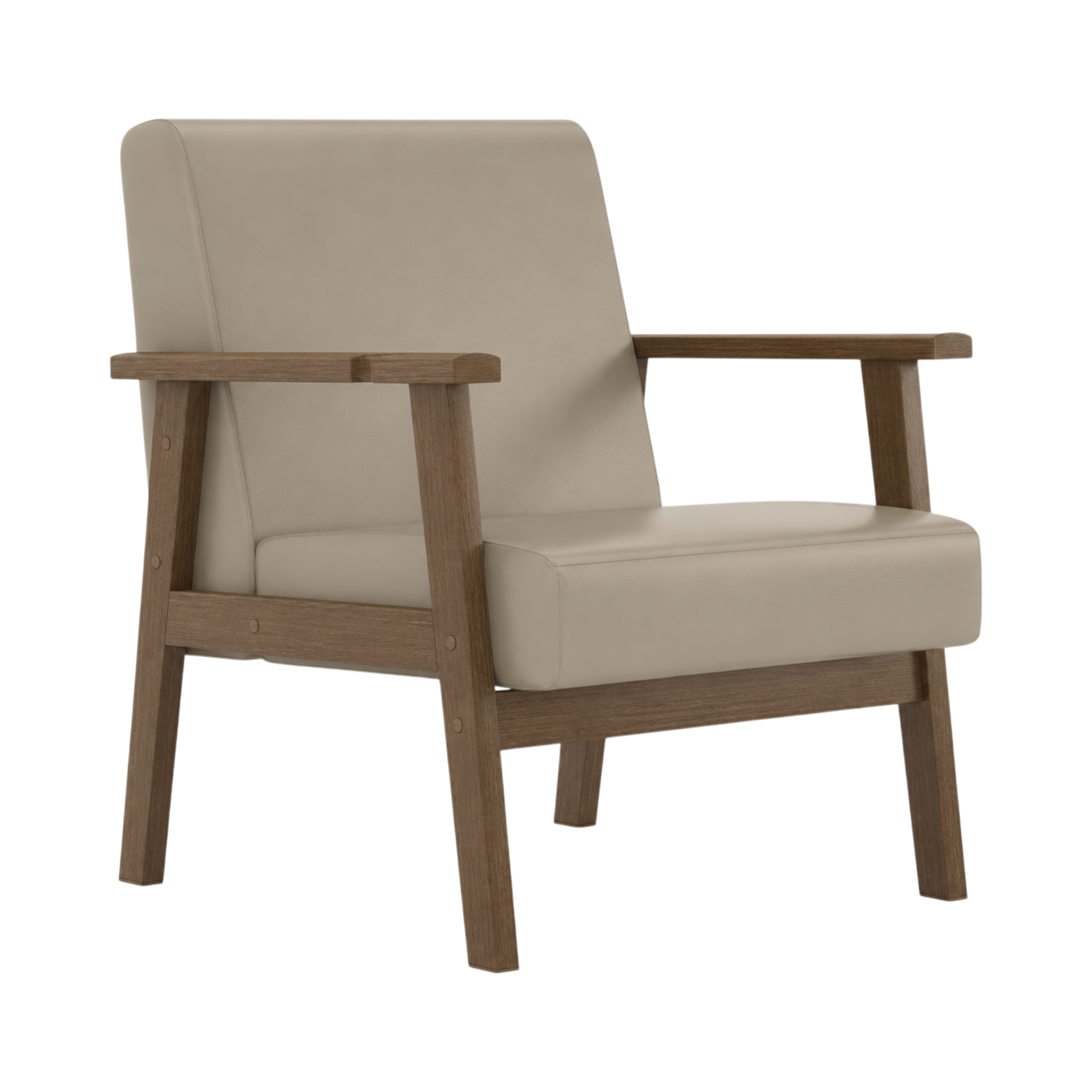 Nolan Armchair – Walnut Oak / Taupe