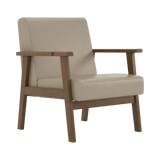 Nolan Armchair – Walnut Oak / Taupe