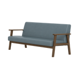 Nolan Two Seater Sofa – Walnut Oak / Blue