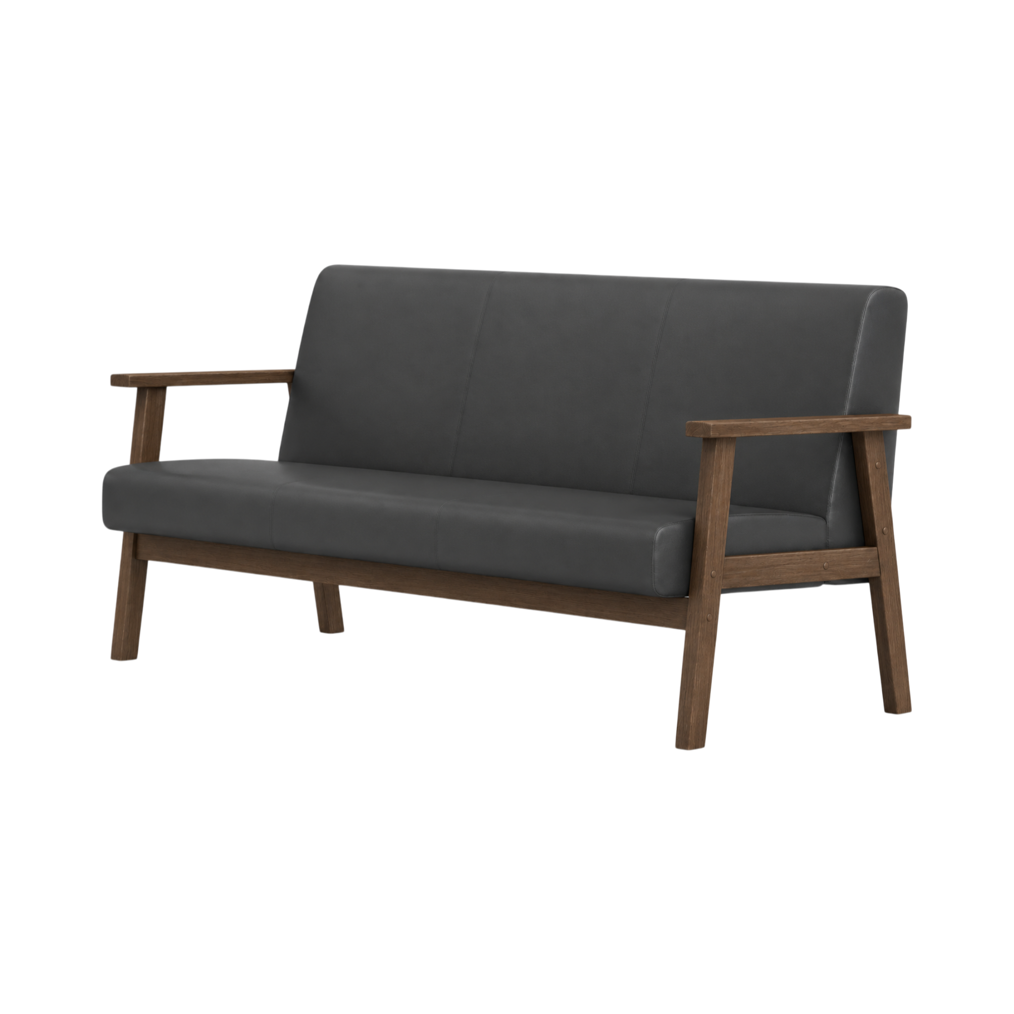 Nolan Two Seater Sofa – Walnut Oak / Charcoal