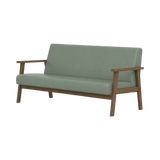Nolan Two Seater Sofa – Walnut Oak / Sage