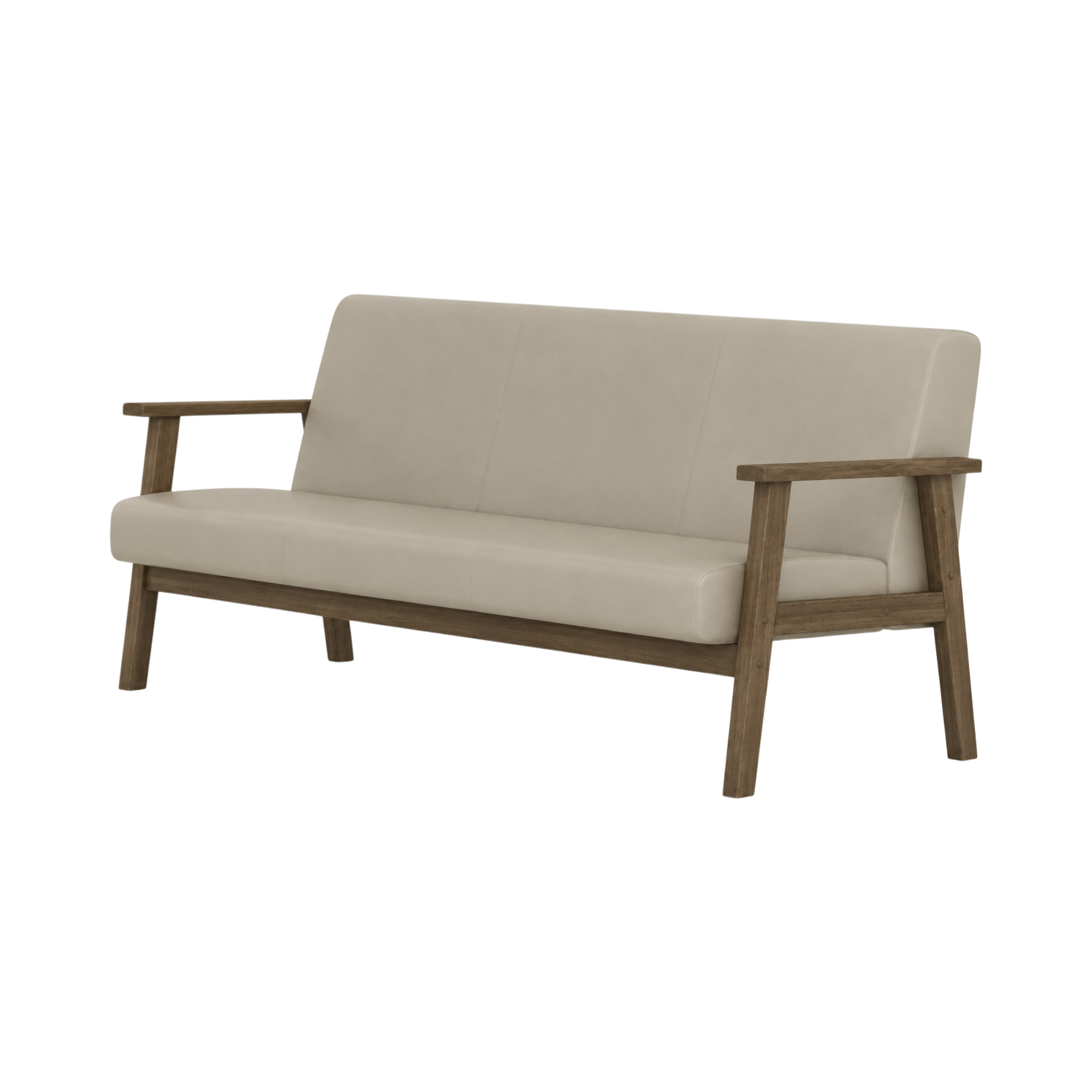 Nolan Two Seater Sofa – Walnut Oak / Taupe