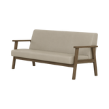 Nolan Two Seater Sofa – Walnut Oak / Taupe